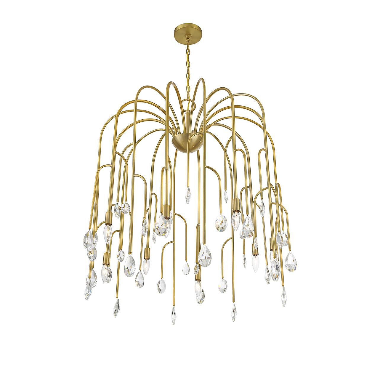 Shown in Noble Brass finish and Clear crystal