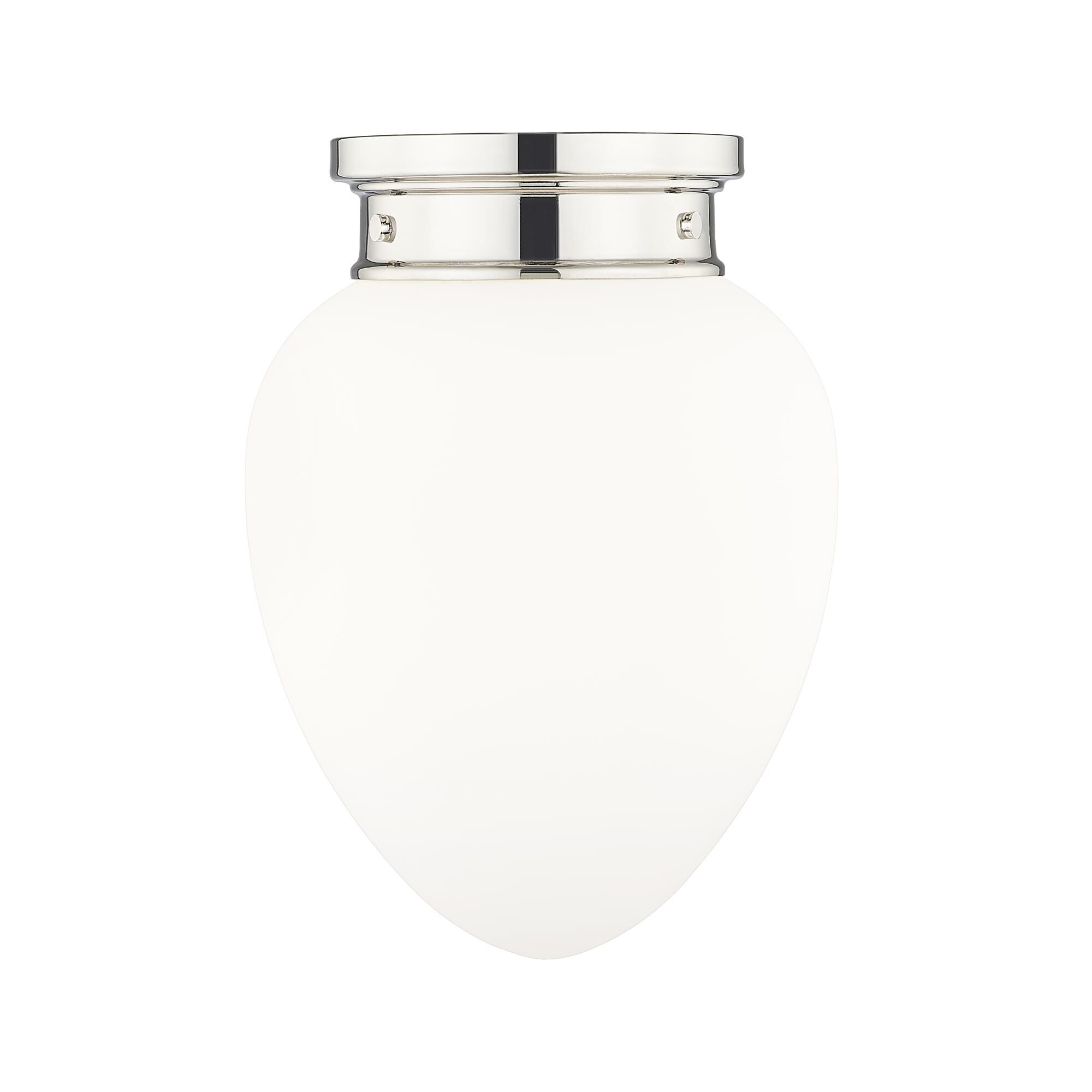 Shown in Polished Nickel finish and Etched Opal glass and Etched Opal shade