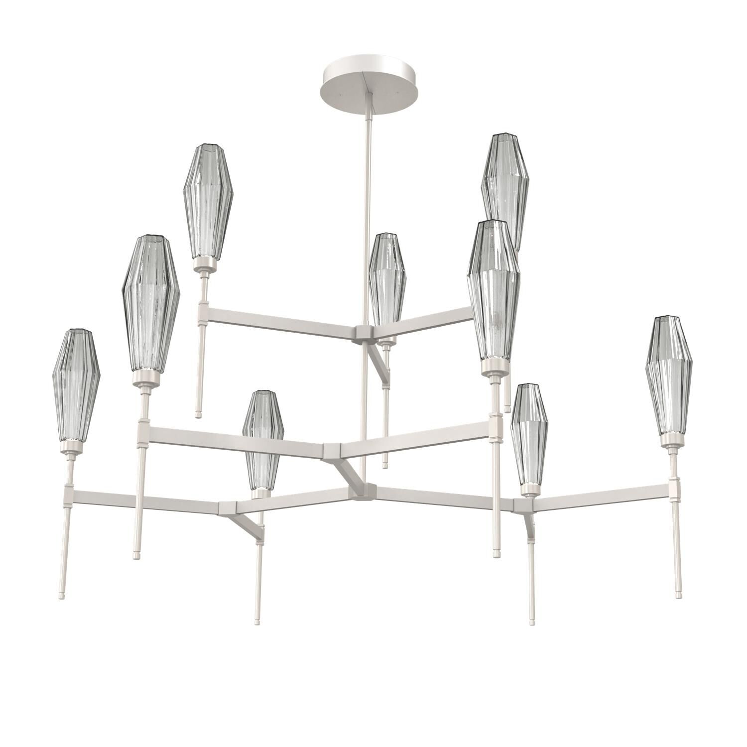 Shown in Metallic Beige Silver finish and Optic Rib Smoke glass