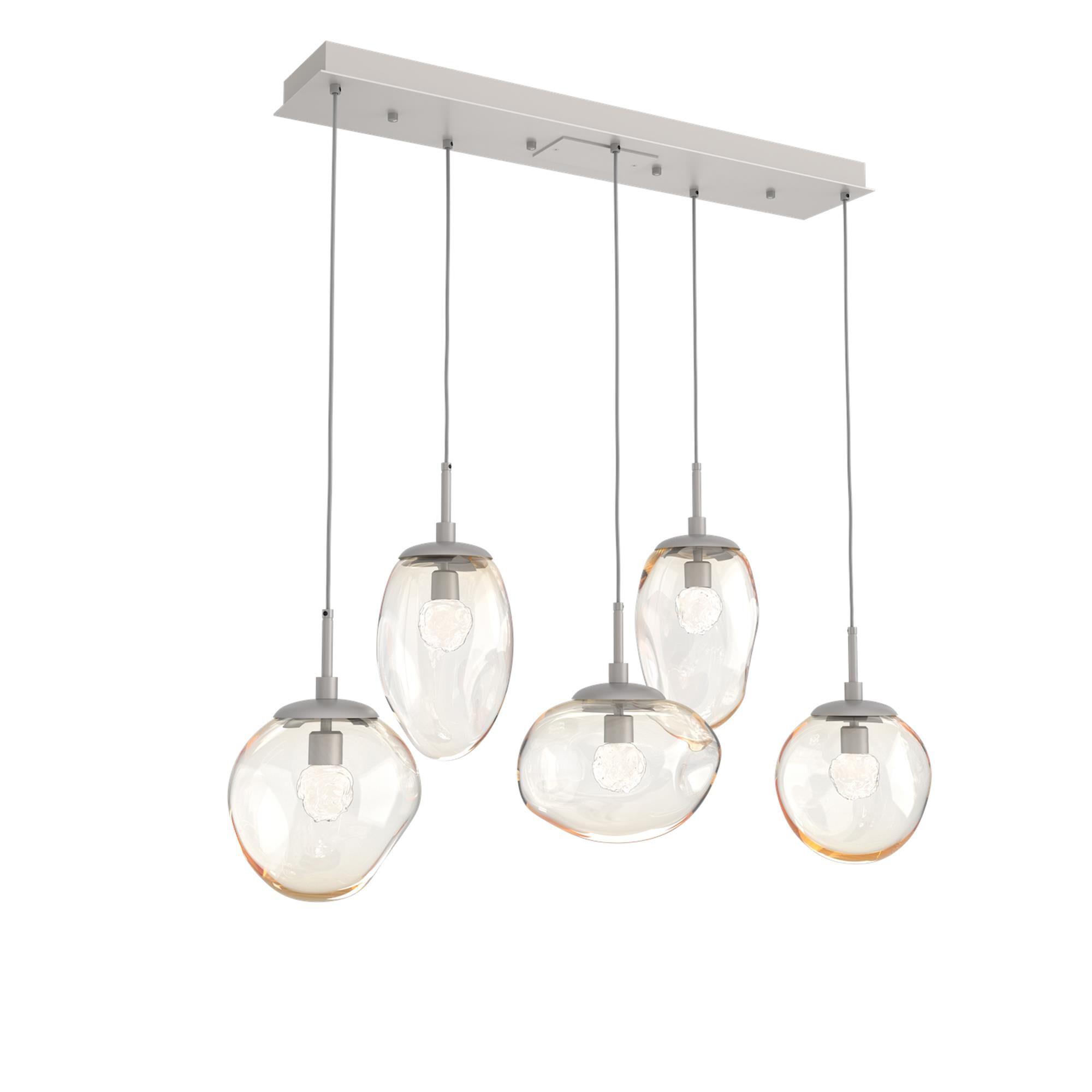 Shown in Metallic Beige Silver finish and Floret Inner Amber Outer glass