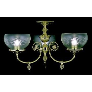 Shown in Polished Brass finish and Acid Etched glass and Etched Glass shade