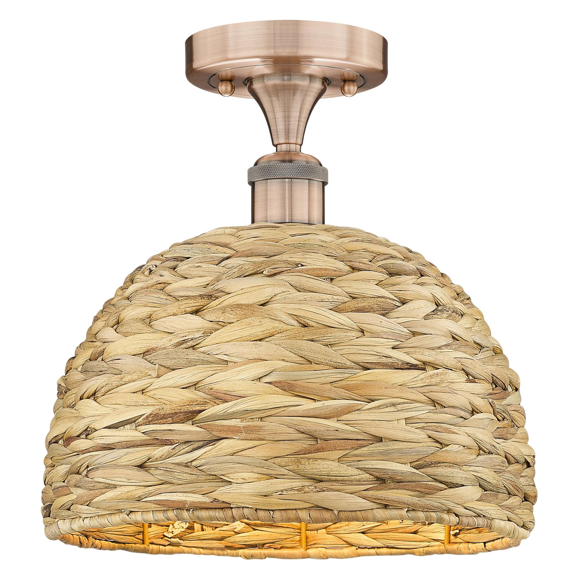 Shown in Antique Copper finish and Natural shade