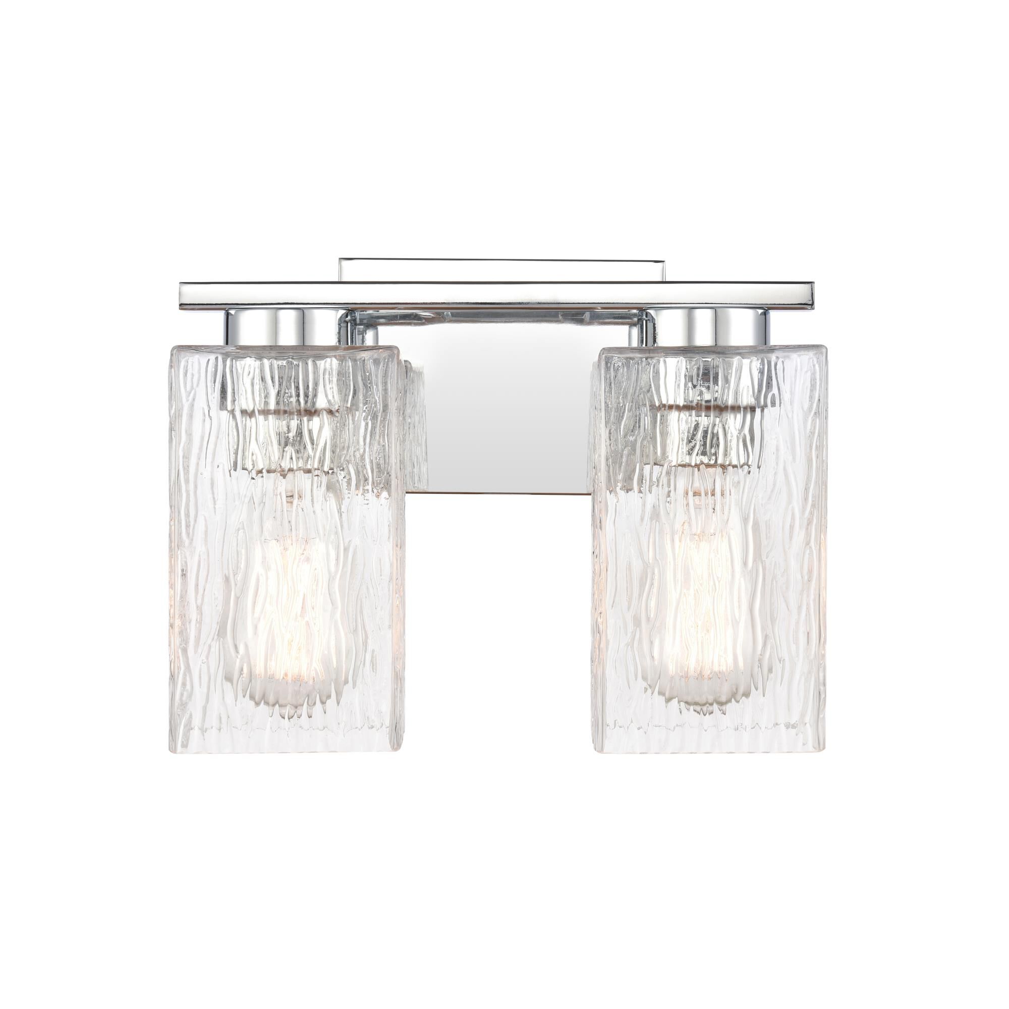 Shown in Polished Chrome finish and Clear Rippled Juneau glass