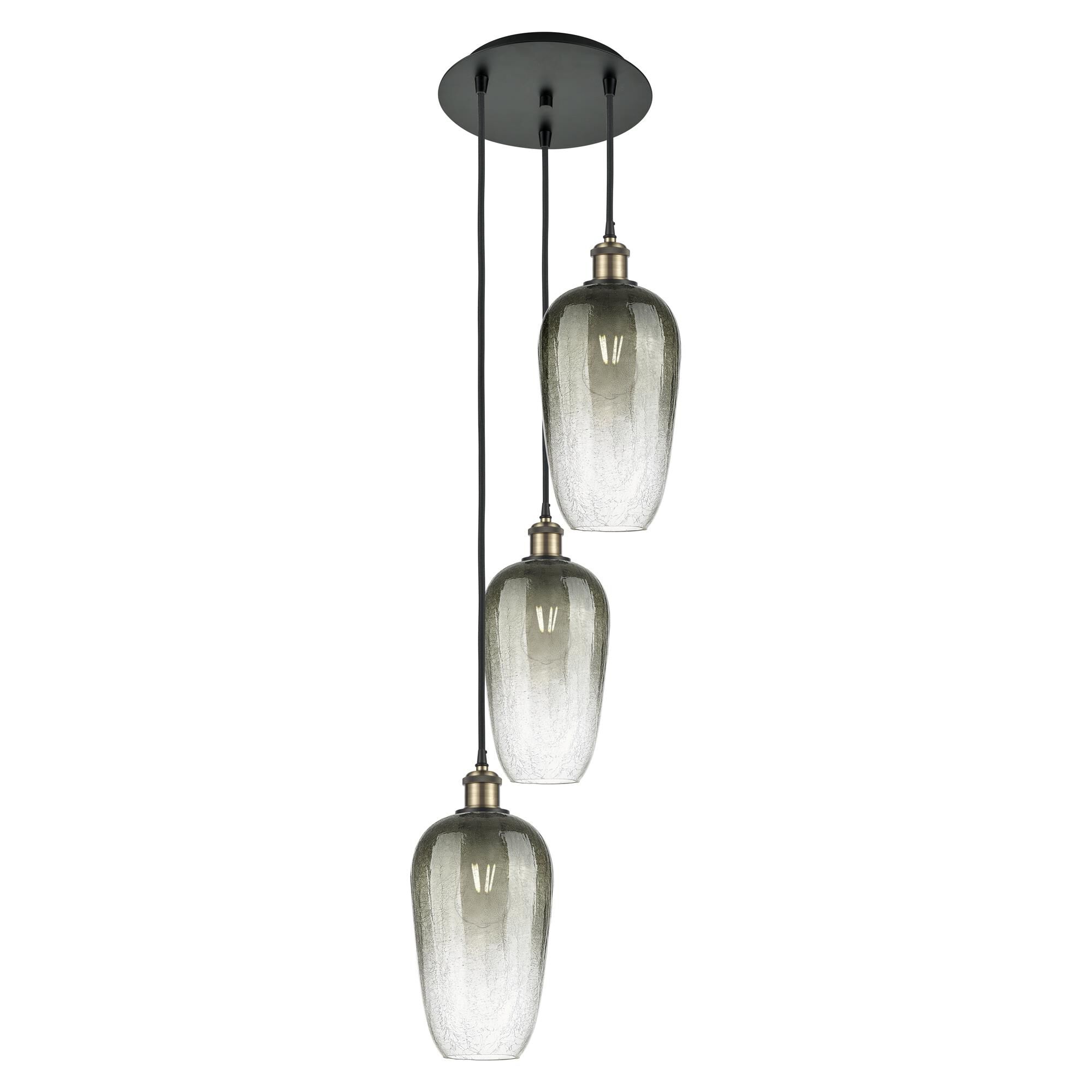 Shown in Black Antique Brass finish and Slate glass