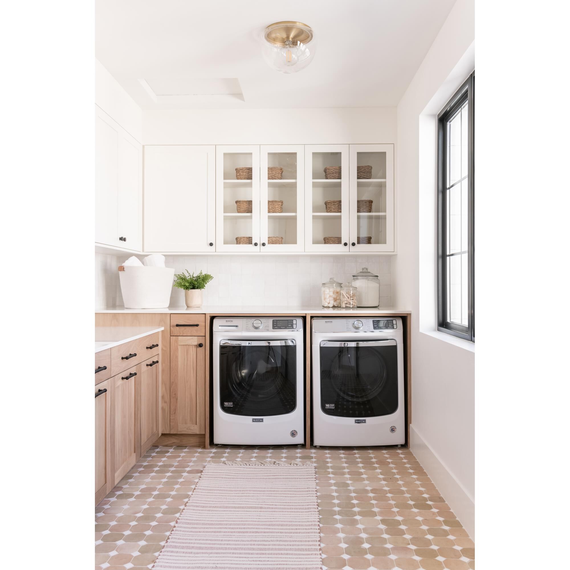 Shown in Aged Brass finish and Clear glass