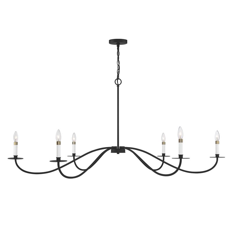 60 Inch 6 Light LED Chandelier by Meridian Lighting