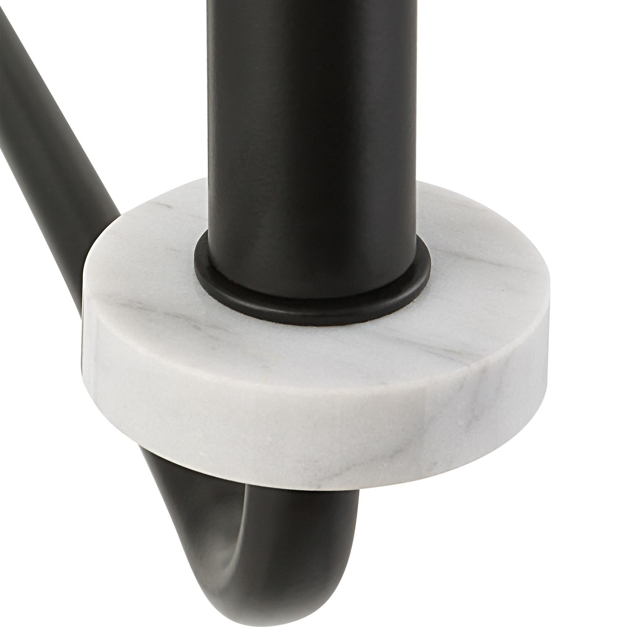 Shown in Matte Black With White Marble Bobesche finish