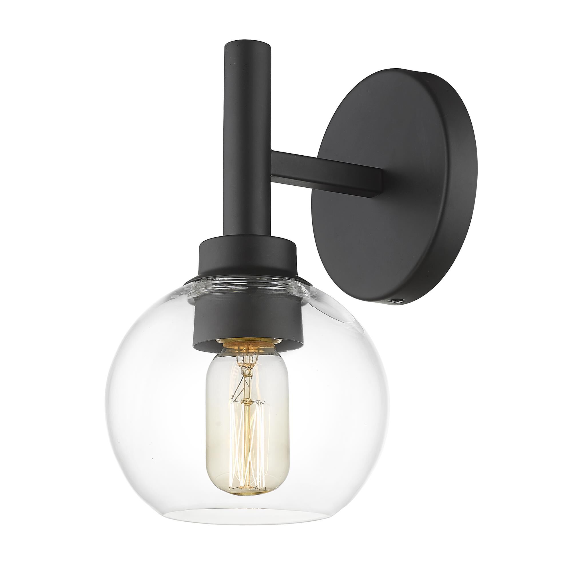Shown in Matte Black finish and Clear glass