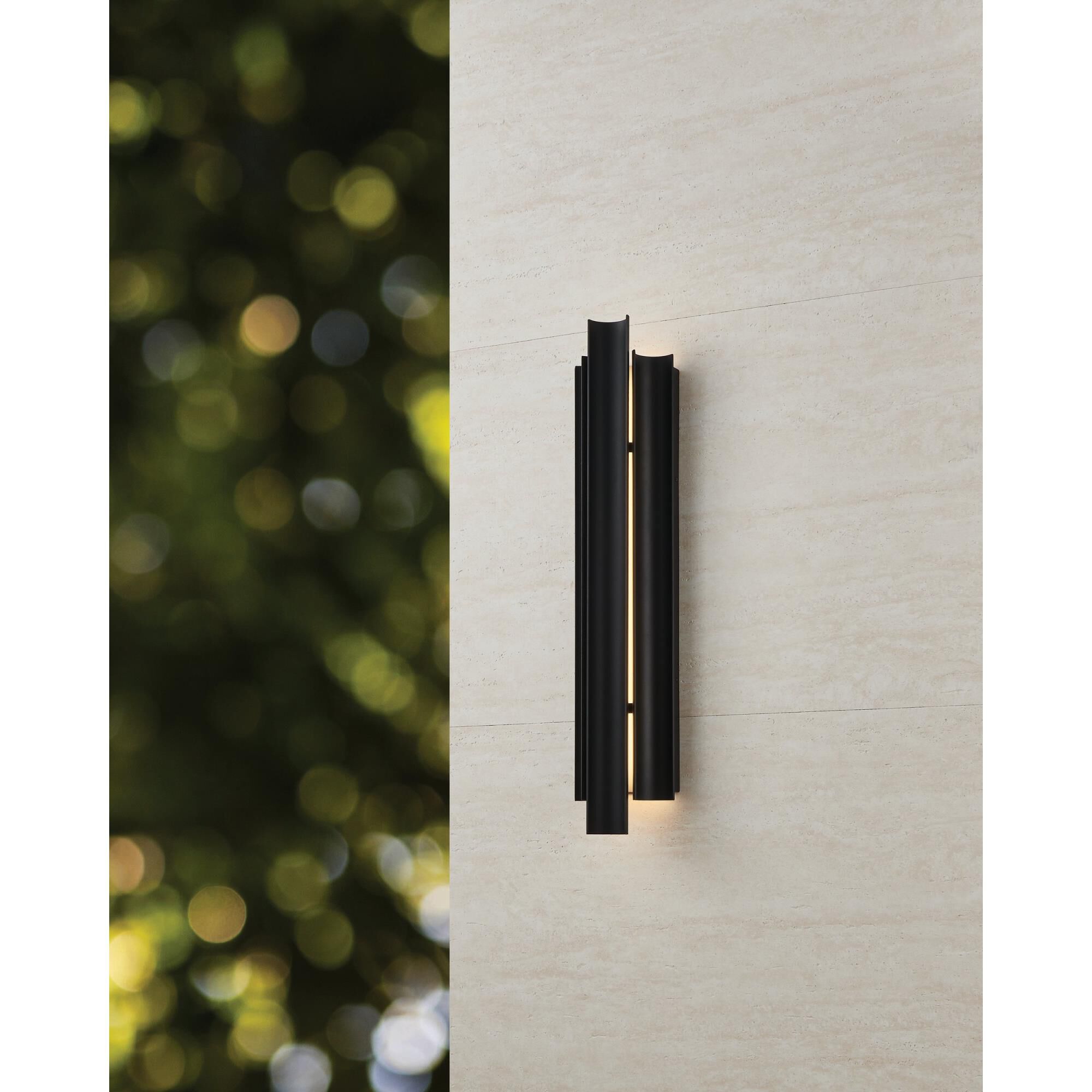 Shown in Textured Black finish and White glass