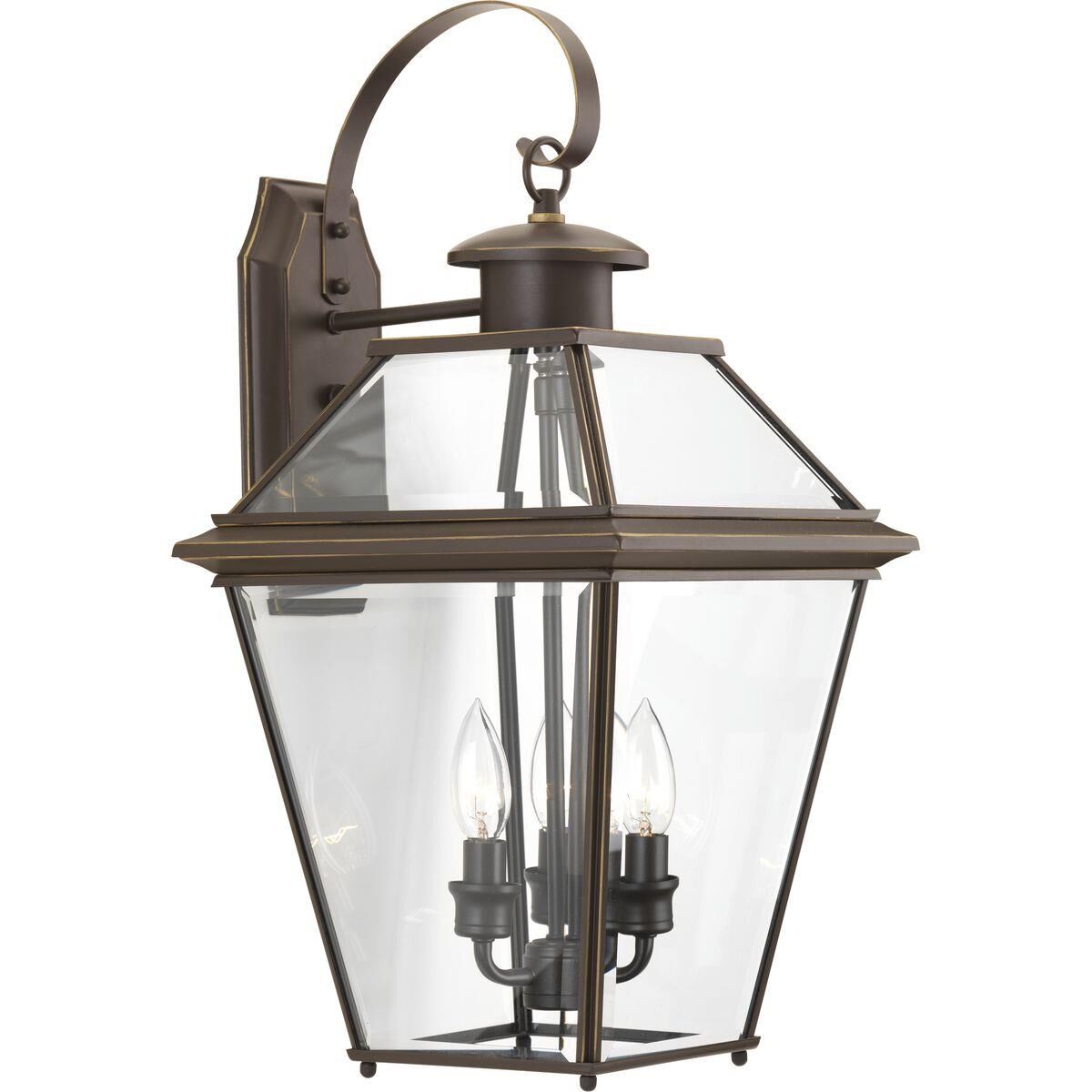 Shown in Antique Bronze finish and Clear Beveled glass