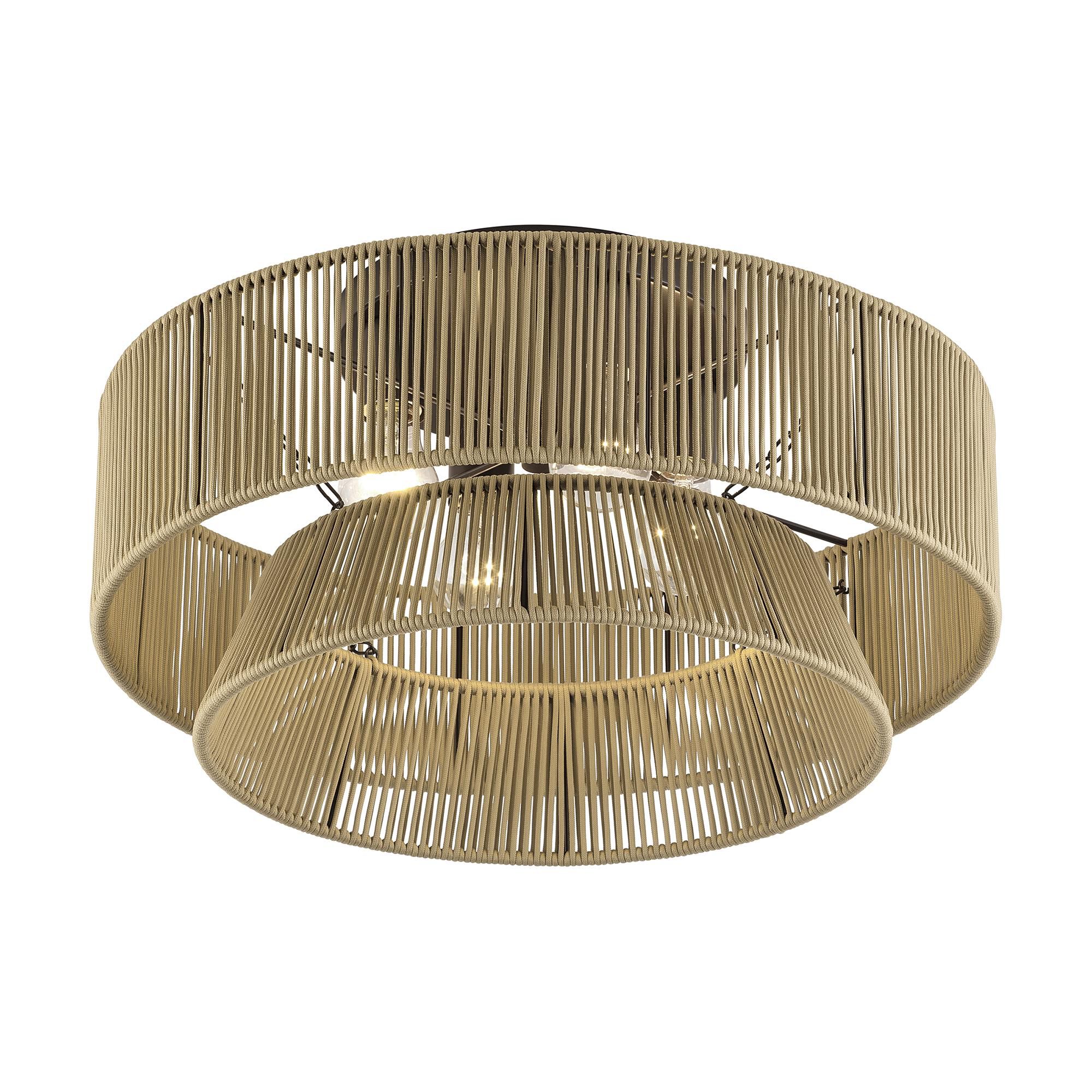 Shown in English Bronze finish and Hand-Woven Venetian Gold Color Polyester Rope shade