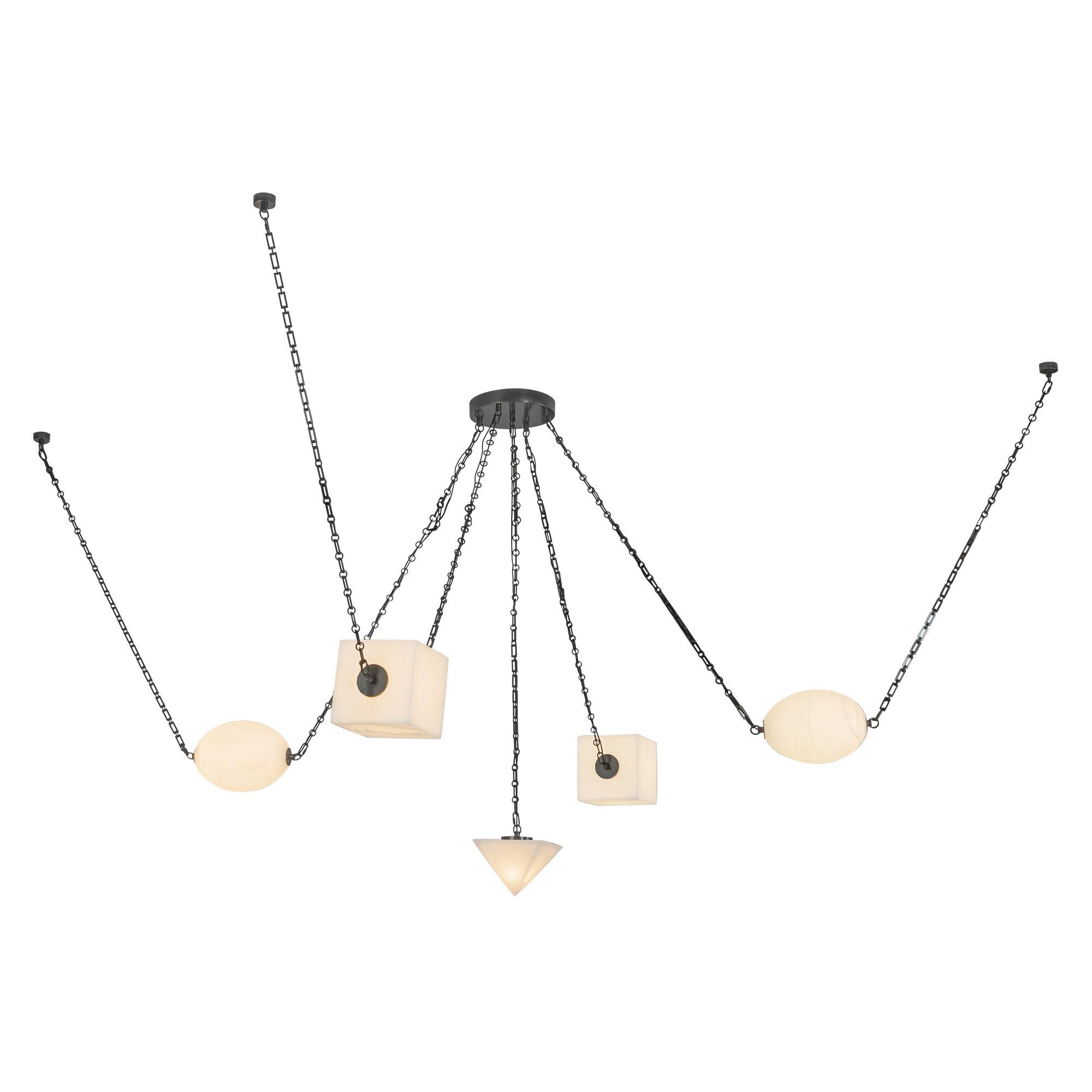 Shown in Urban Bronze finish and Alabaster glass