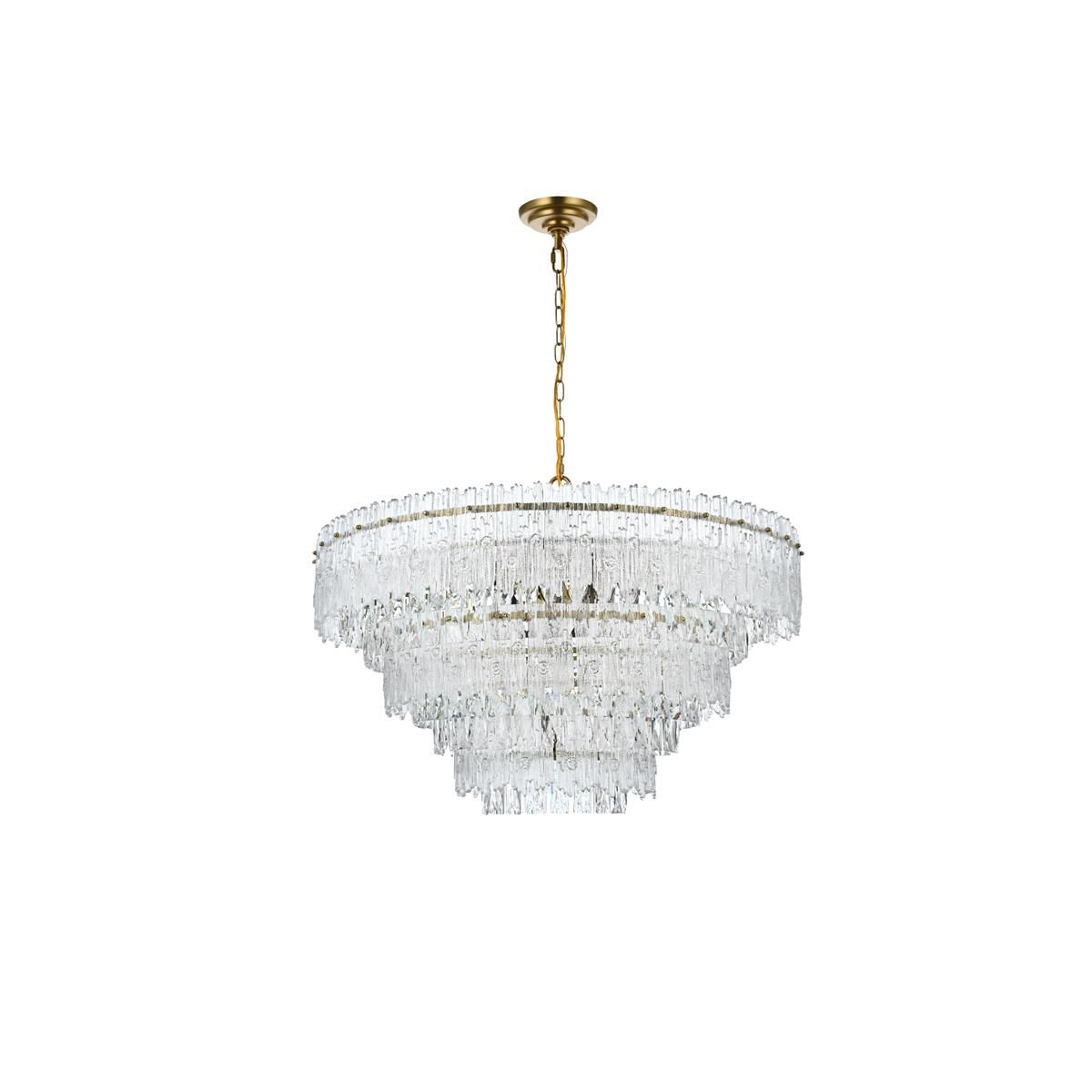 Shown in Satin Gold finish and Clear Royal Cut crystal