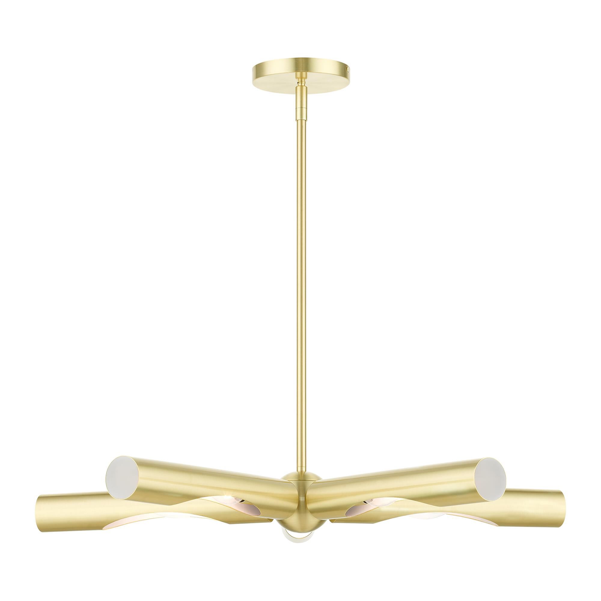 Shown in Satin Brass finish and Hand Welded Satin Brass shade