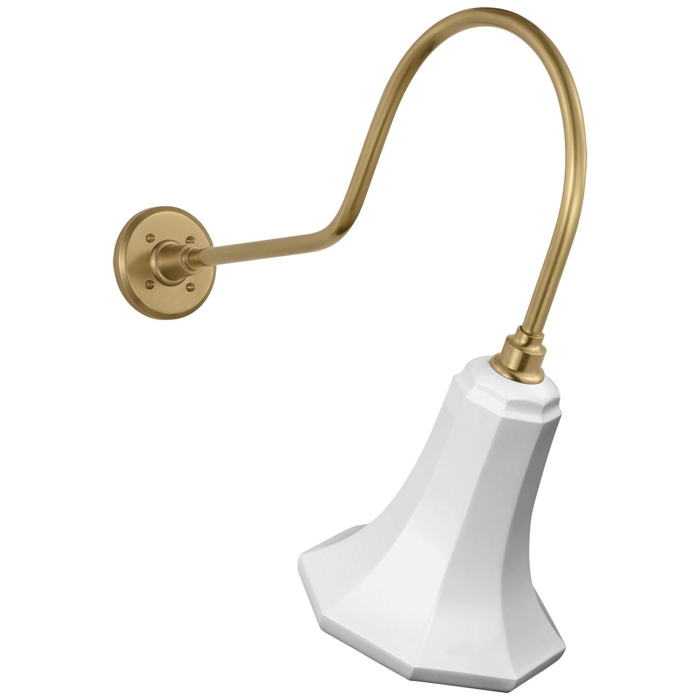 Shown in Hand-Rubbed Antique Brass finish and White Savannah shade