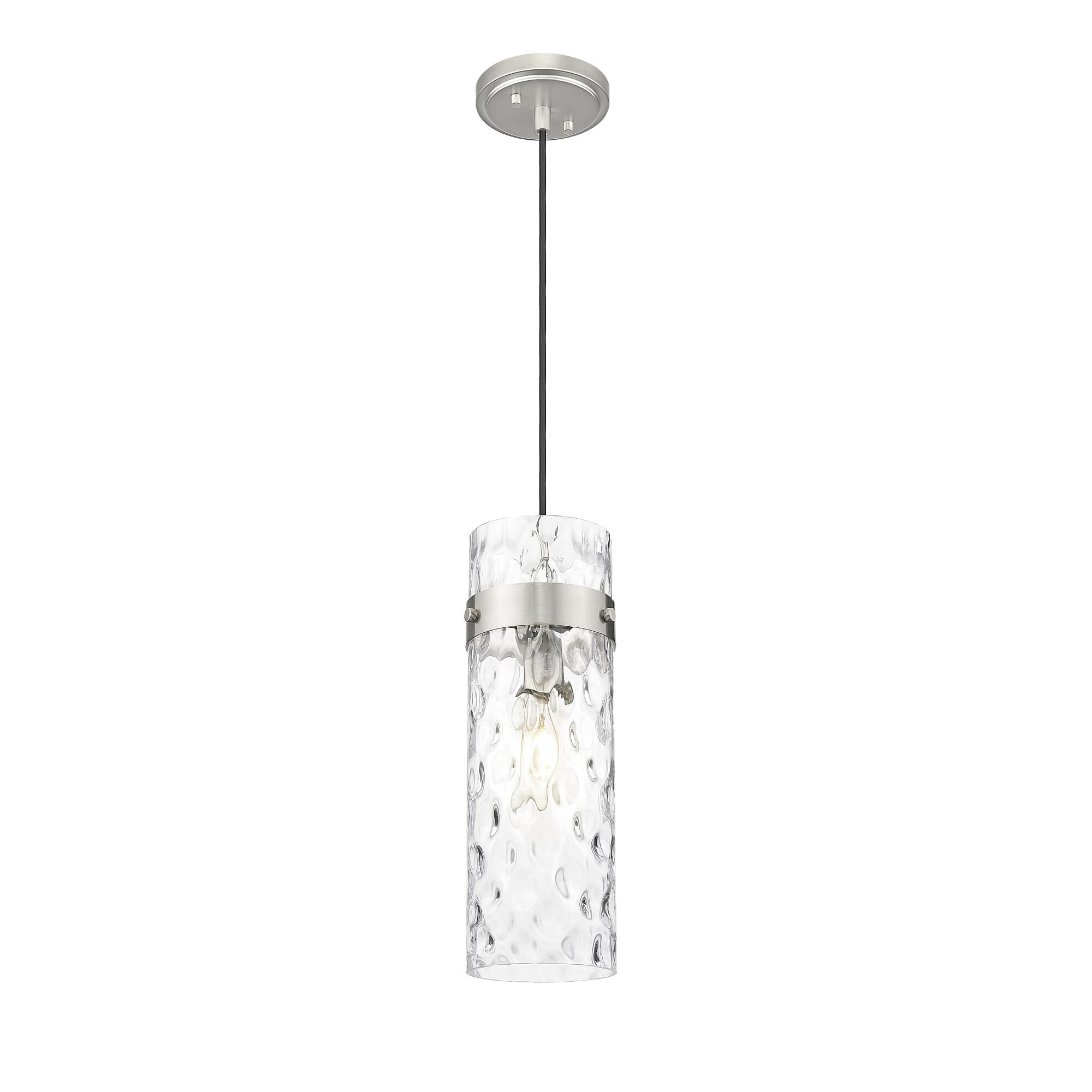 Shown in Brushed Nickel finish and Clear Water glass and Clear Water shade