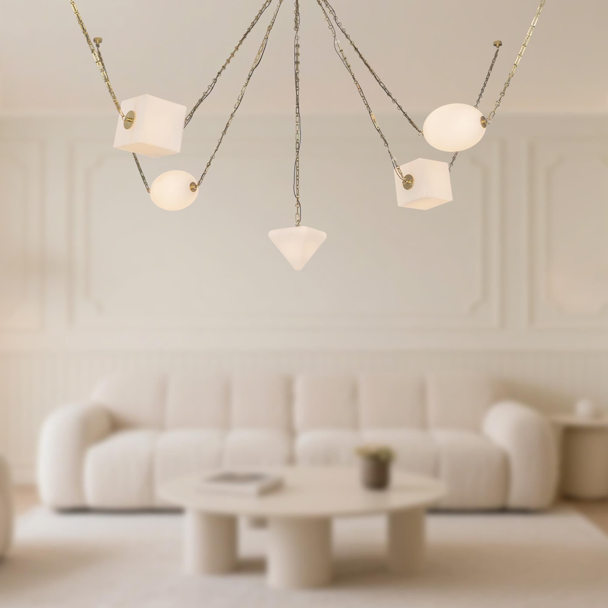 Shown in Patina Brass finish and Opal glass