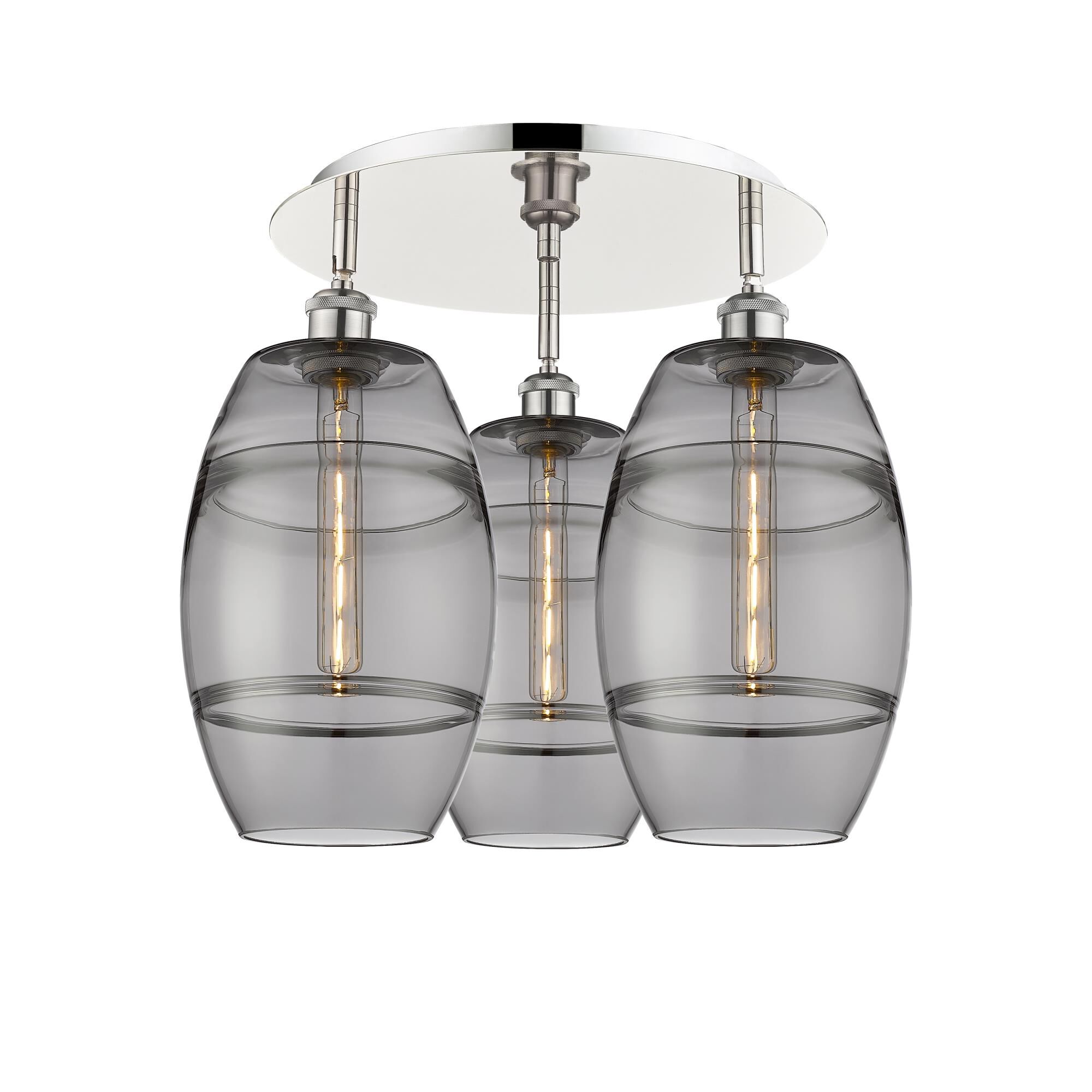 Shown in Polished Nickel finish and Light Smoke glass