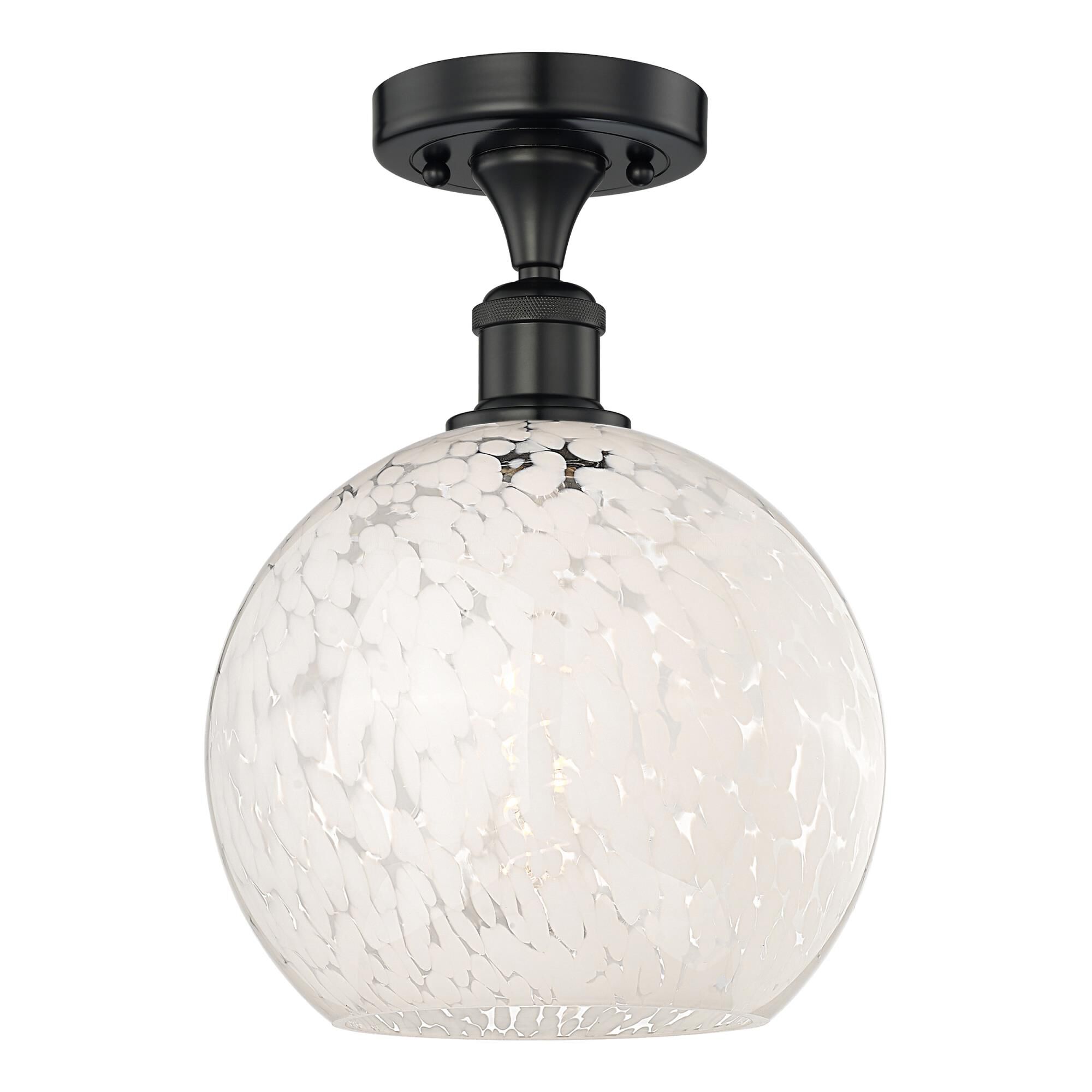 Bruno Marashlian White Mouchette 10 Inch Semi Flush Mount by Innovations Lighting