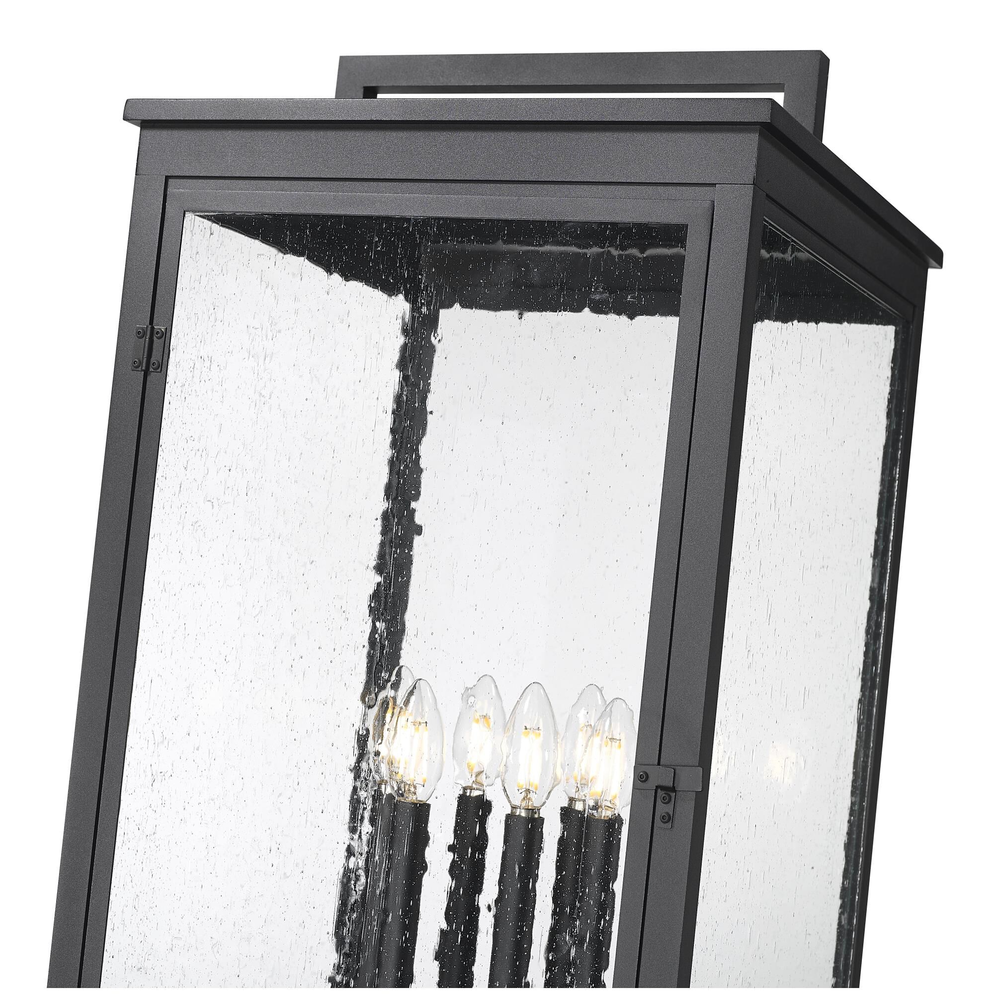 Shown in Sand Black finish and Clear Seedy glass and Clear Seedy shade