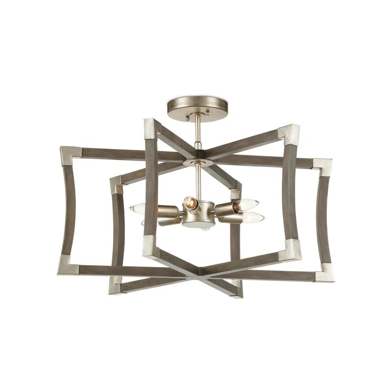 Bastian 27 Inch 6 Light Chandelier by Currey and Company