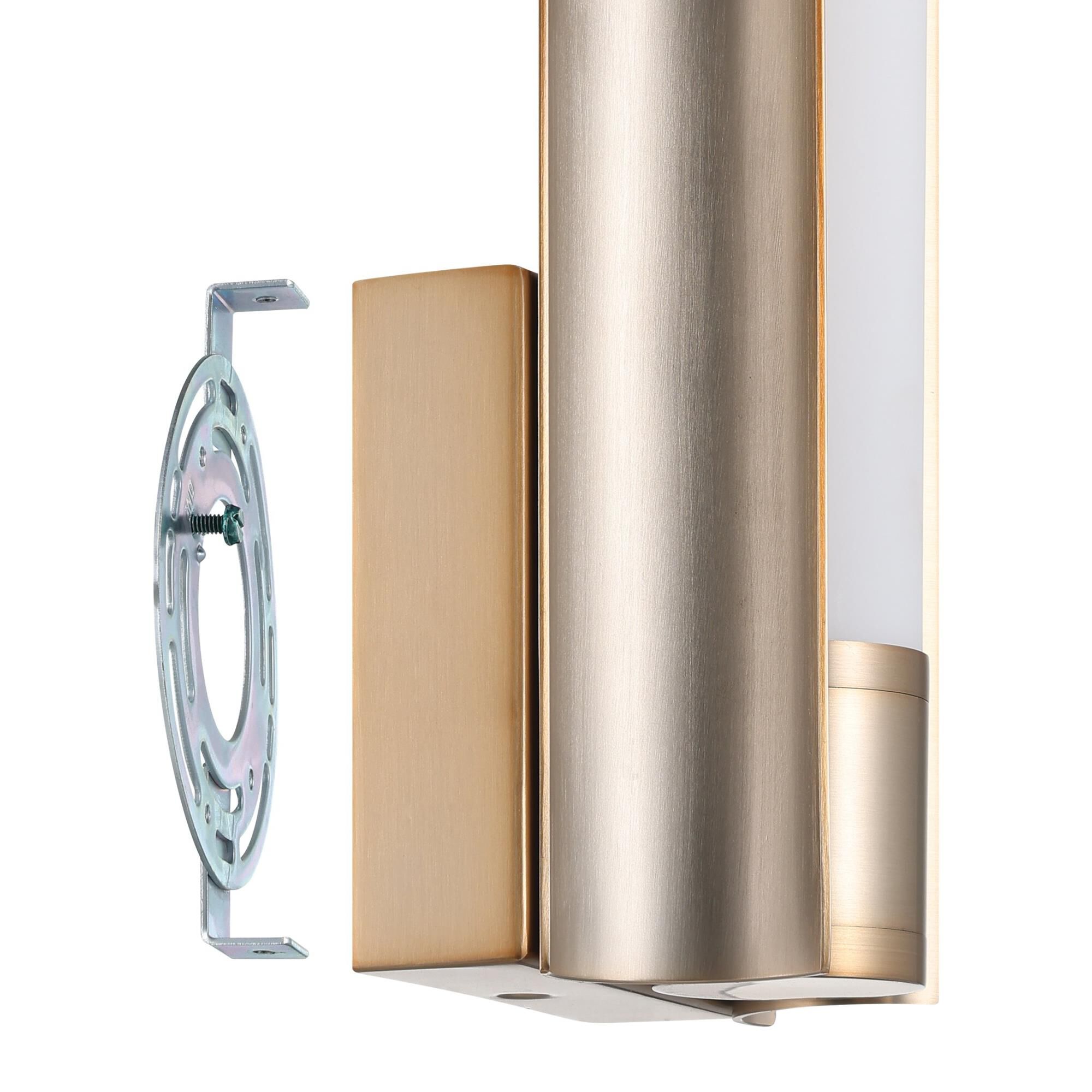 Shown in Champagne Gold finish and Etched Opal glass