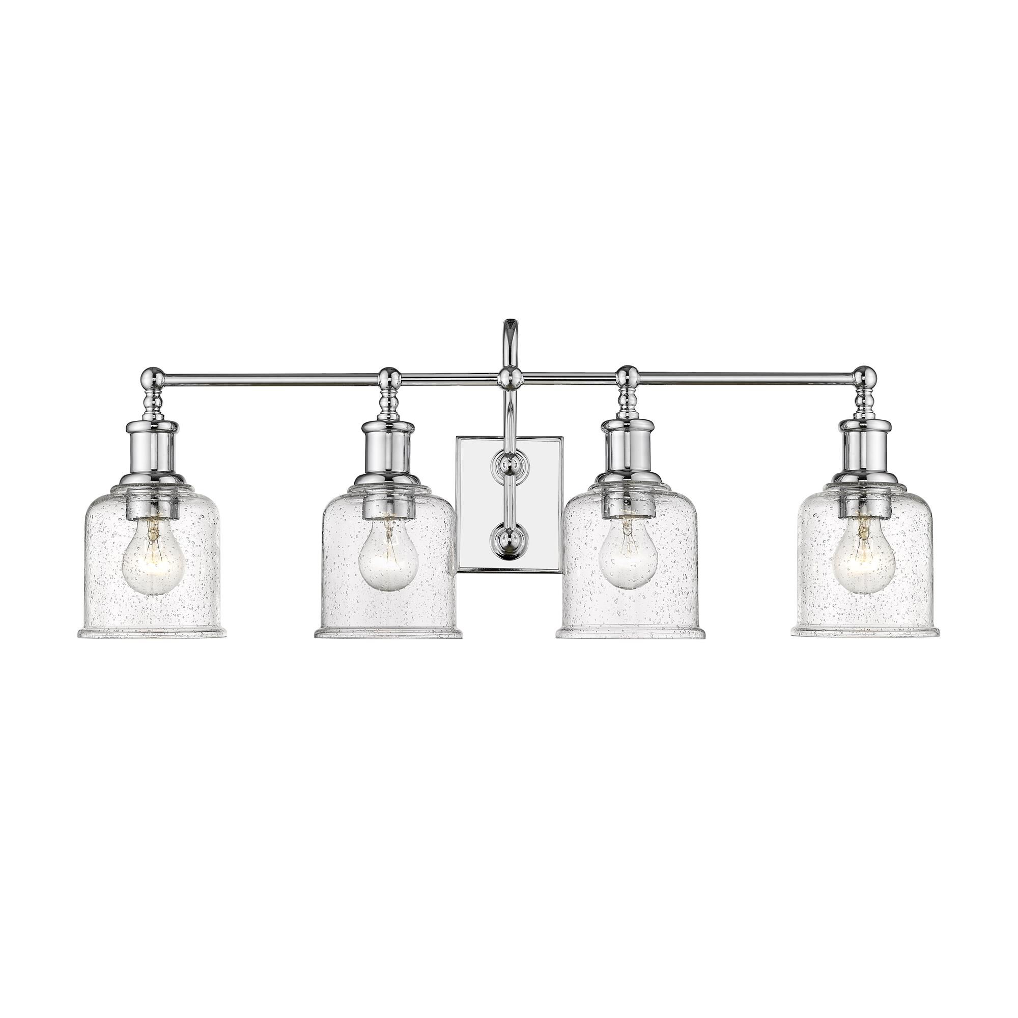 Shown in Chrome finish and Glass shade