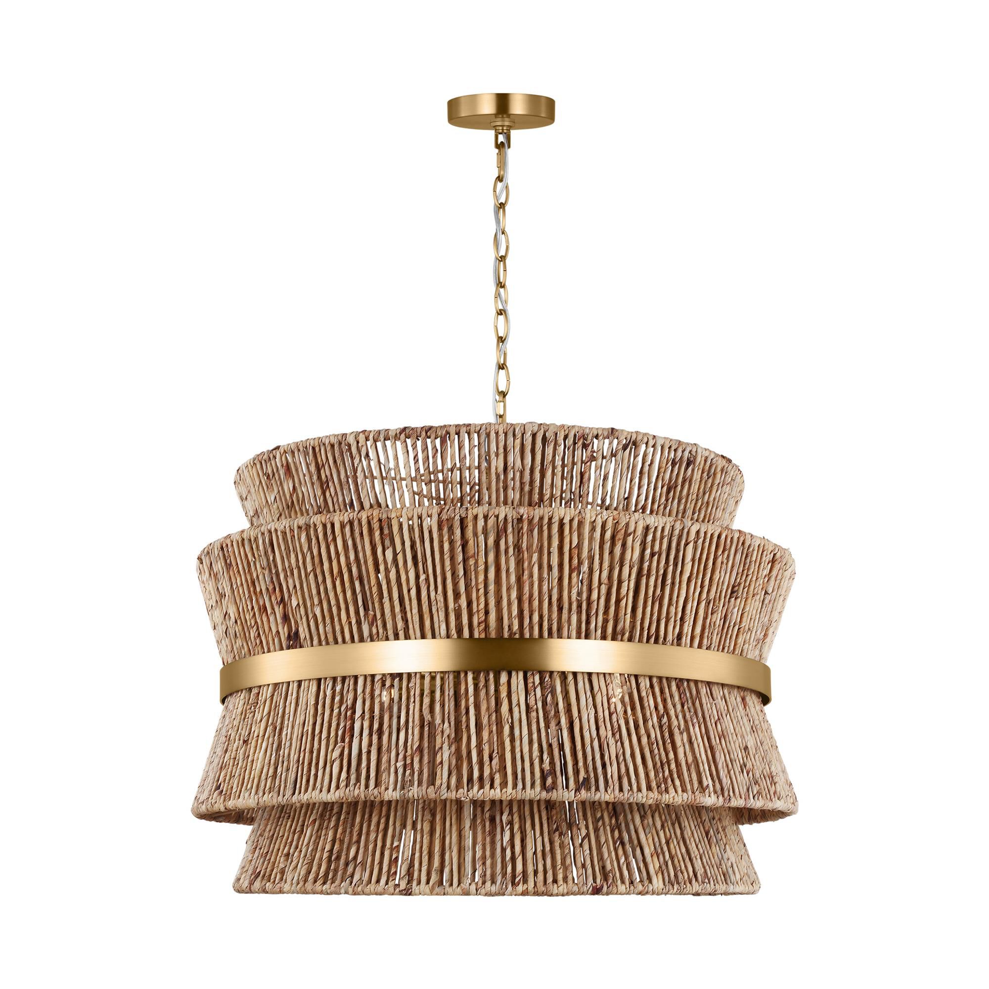 Shown in Satin Brass finish and Satin Brass With Paper Rope shade