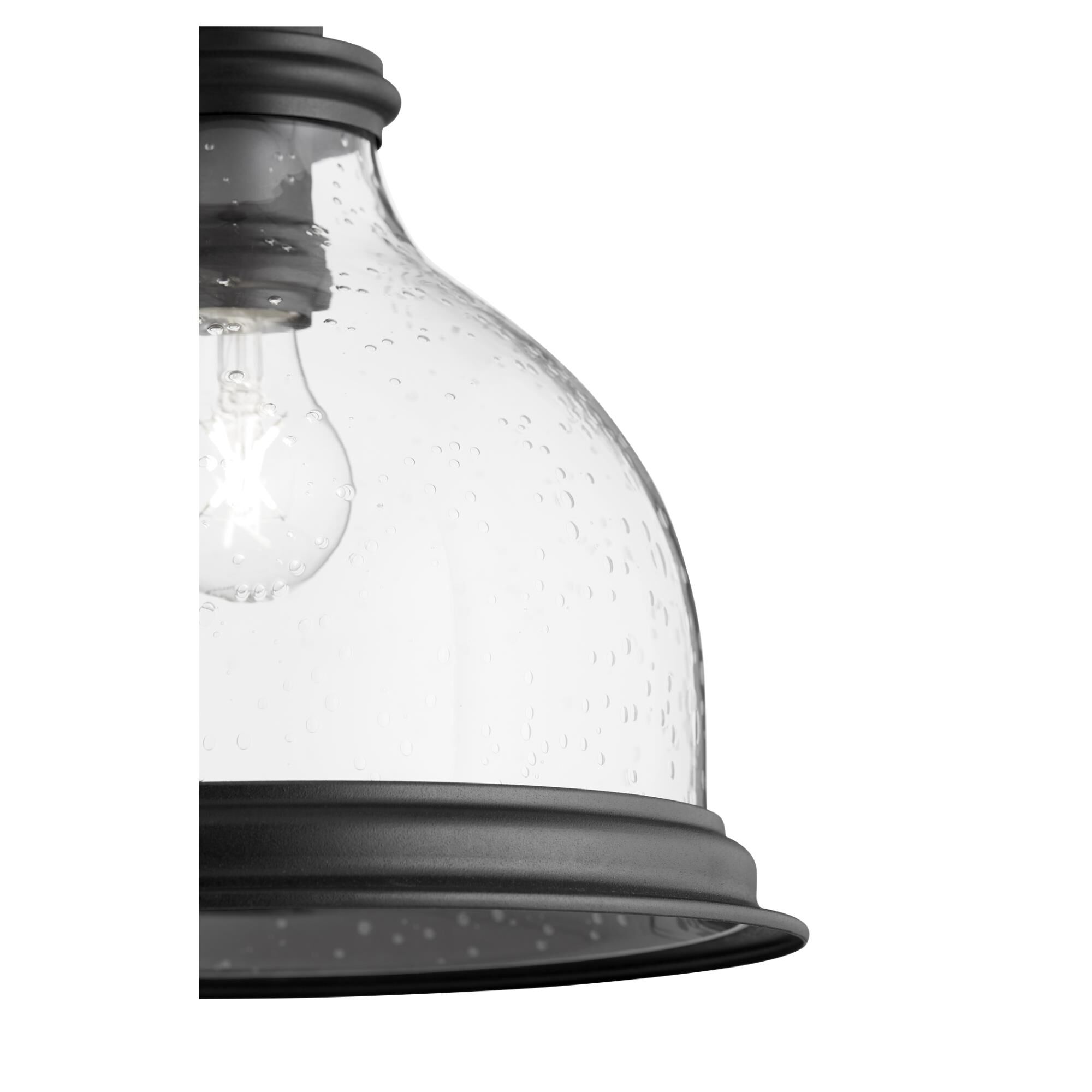 Shown in Noir finish and Clear Seeded glass