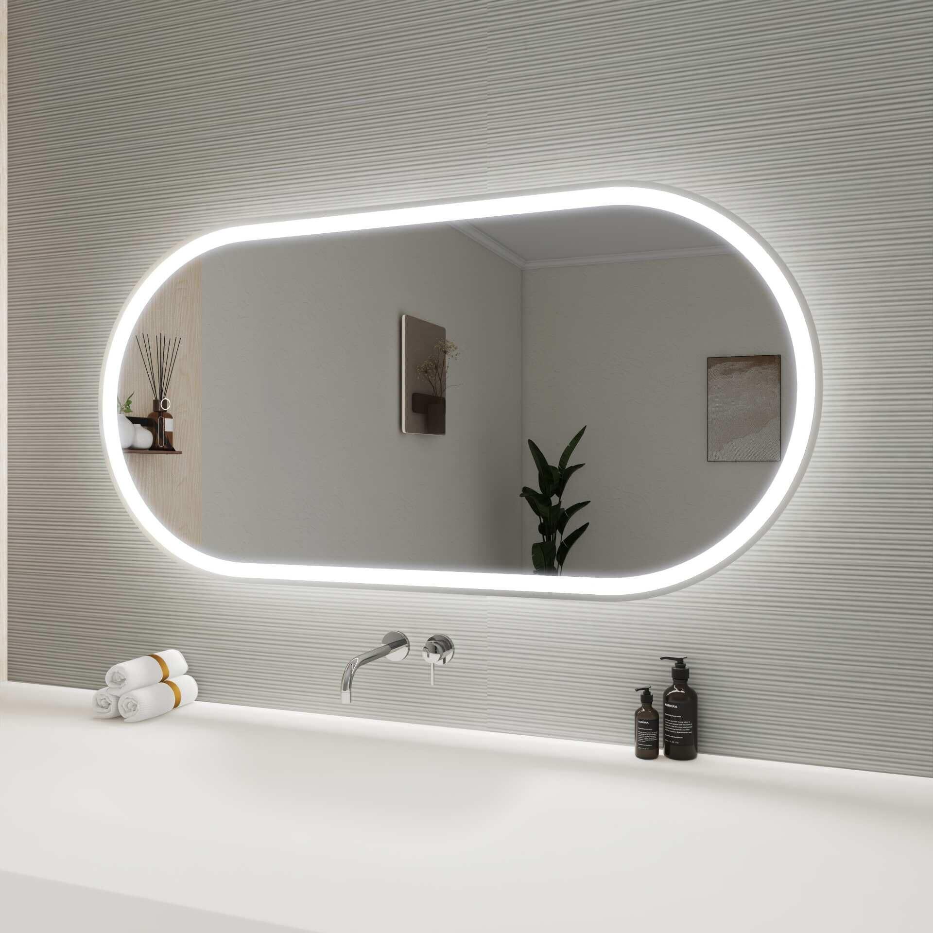 Harmoni 48 Inch Oval LED Lighted Mirror by Elegant Decor