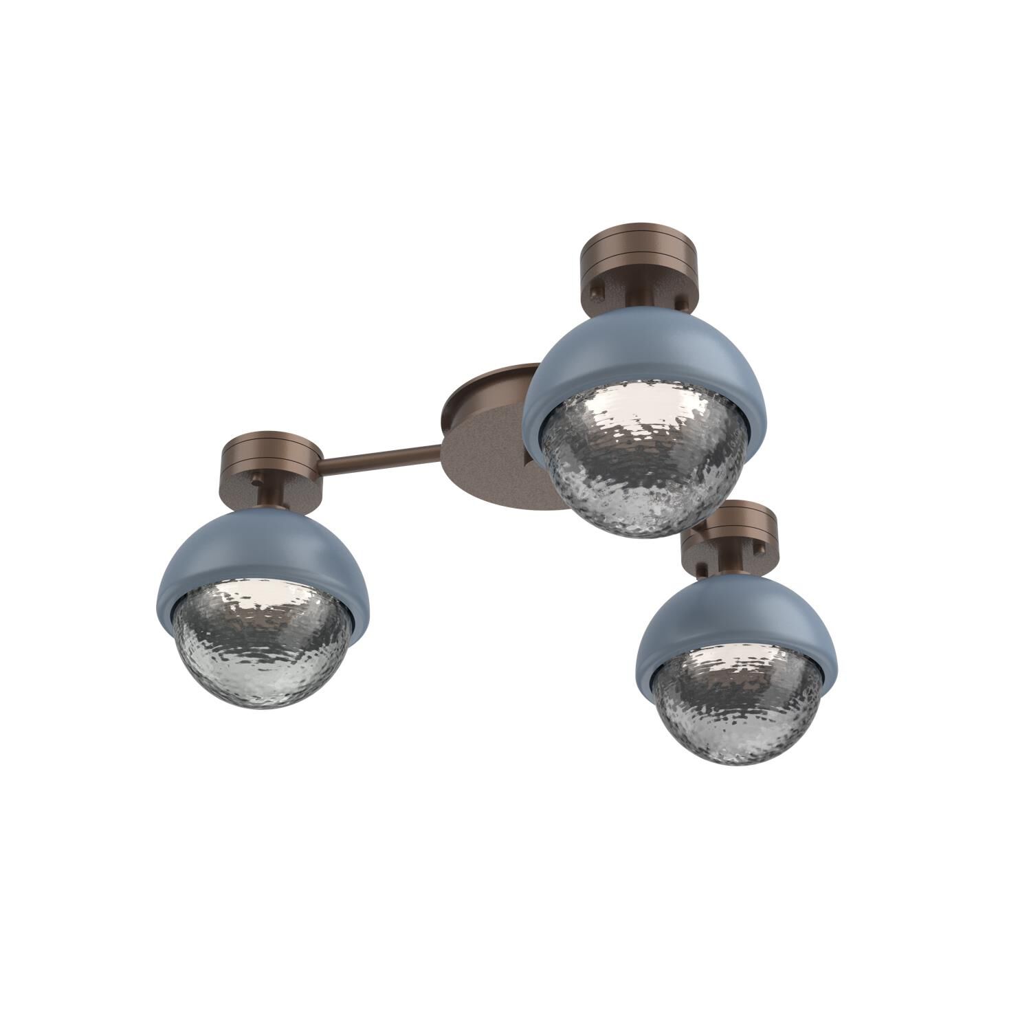 Shown in Burnished Bronze finish and Smoke glass and Poppy Blue accent