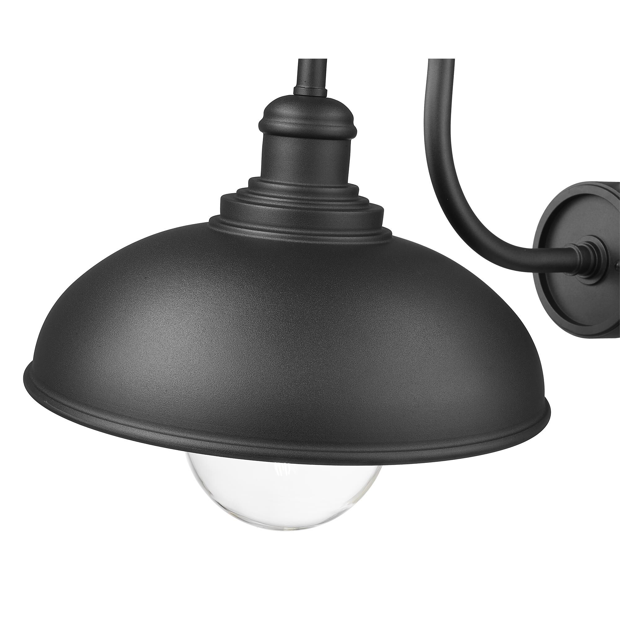 Shown in Sand Black finish and Clear glass and Clear shade