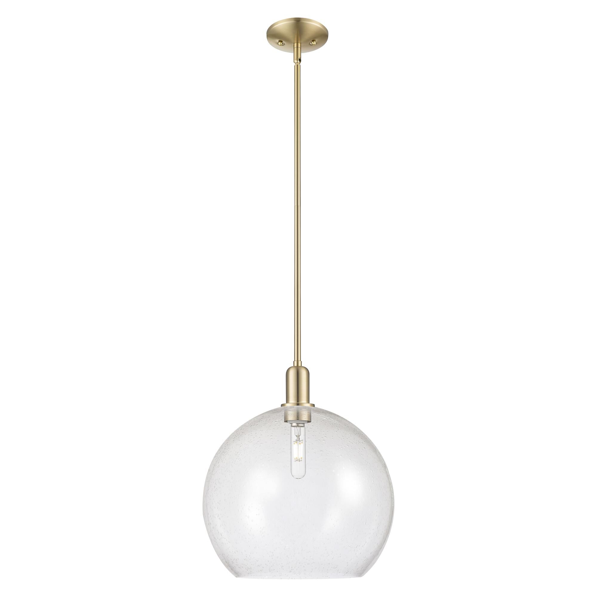 Shown in Champagne Bronze finish and Seedy glass