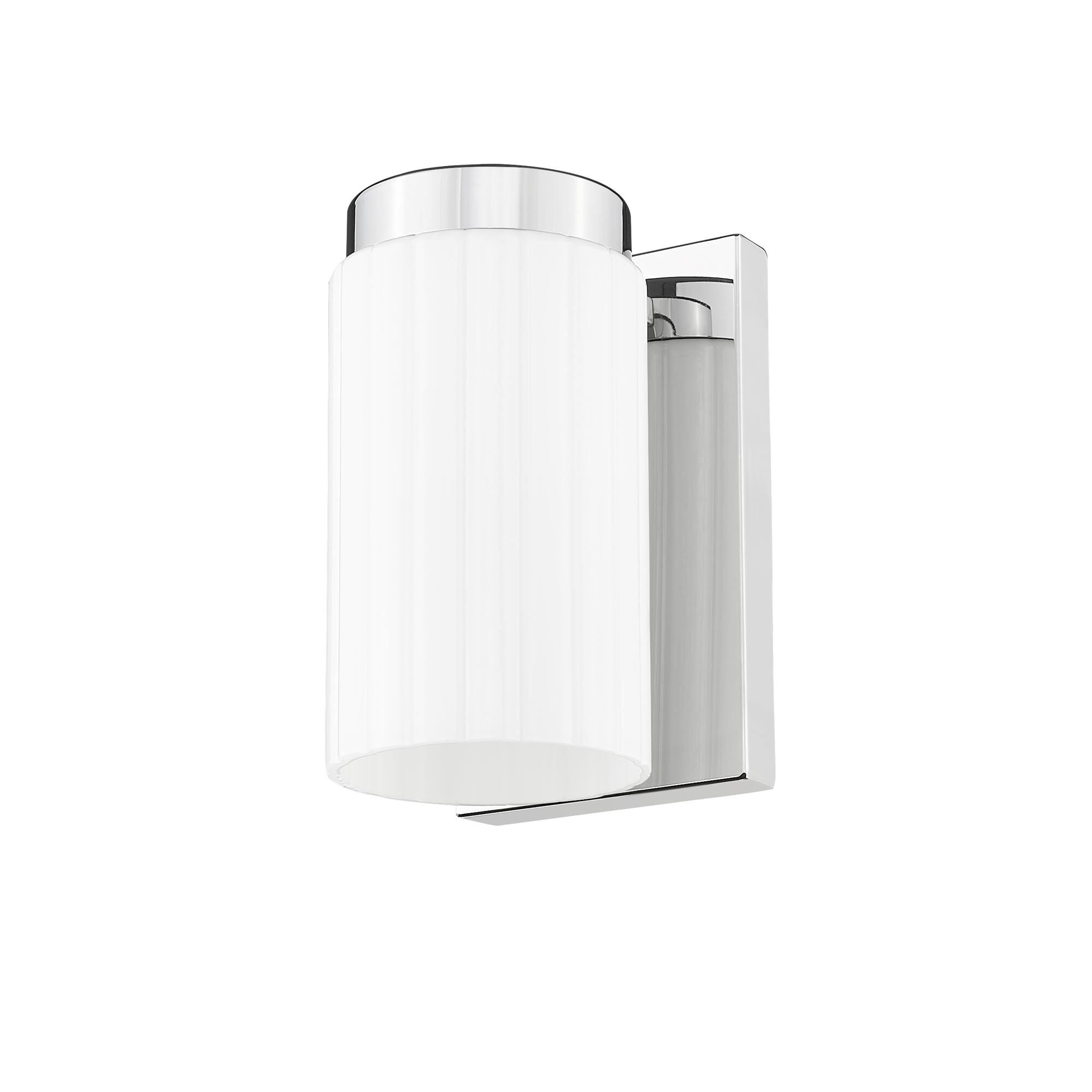 Shown in Chrome finish and Matte Opal glass and Matte Opal shade