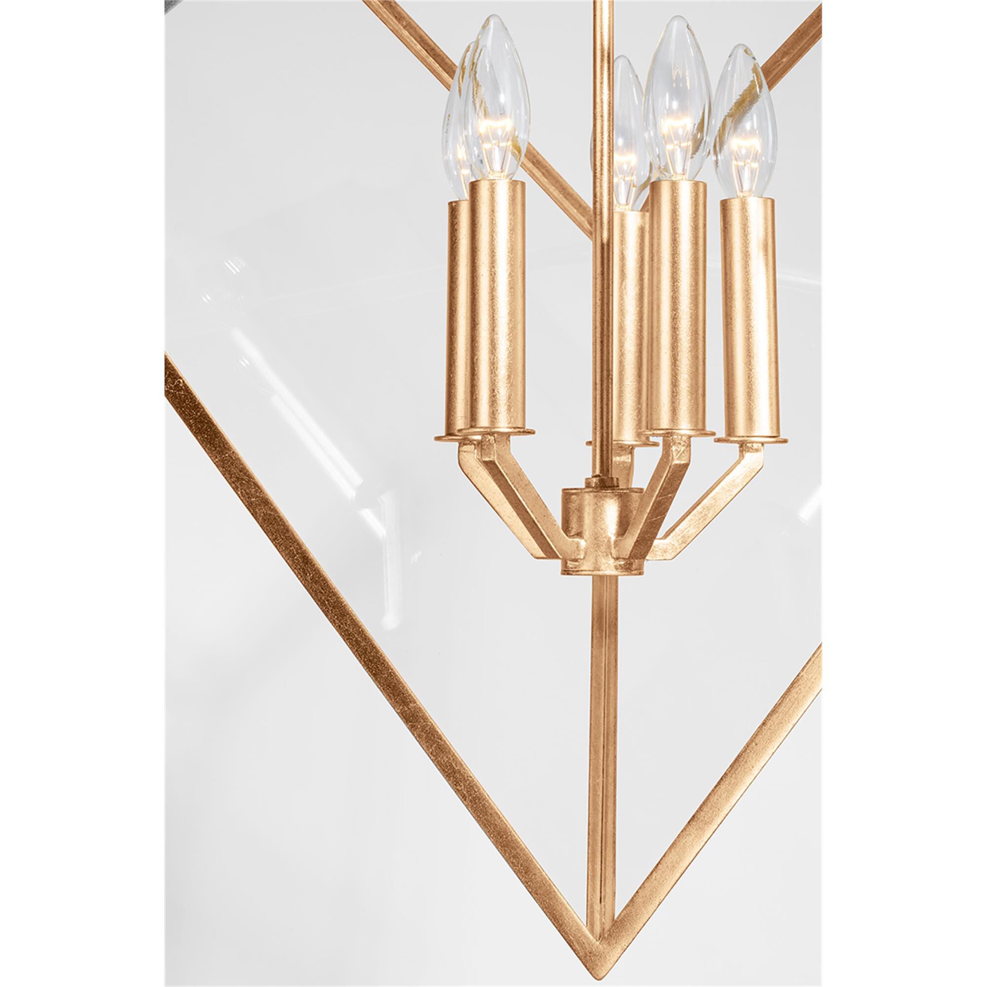 Shown in Vintage Gold Leaf finish and Clear glass