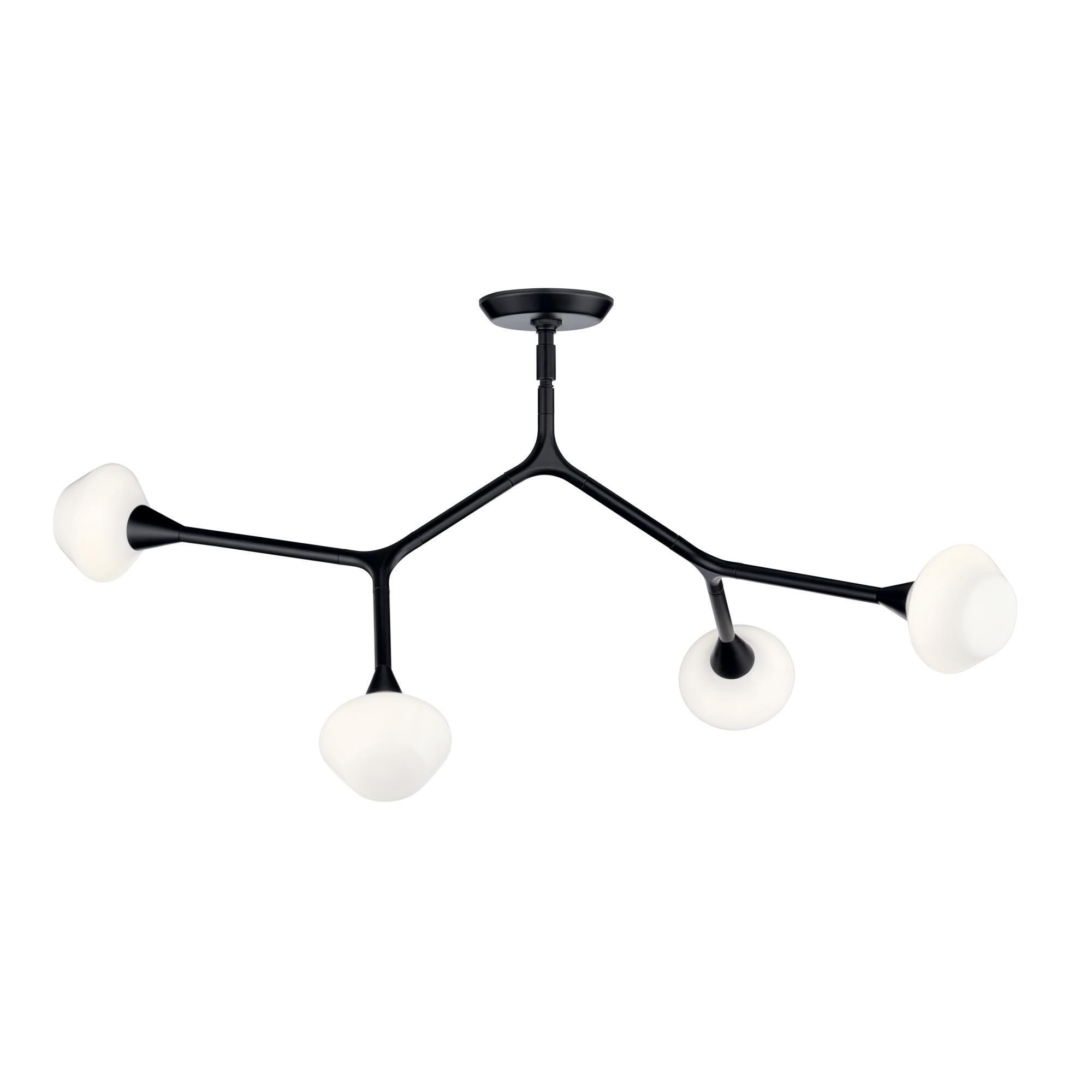 Shown in Black finish and Opal glass