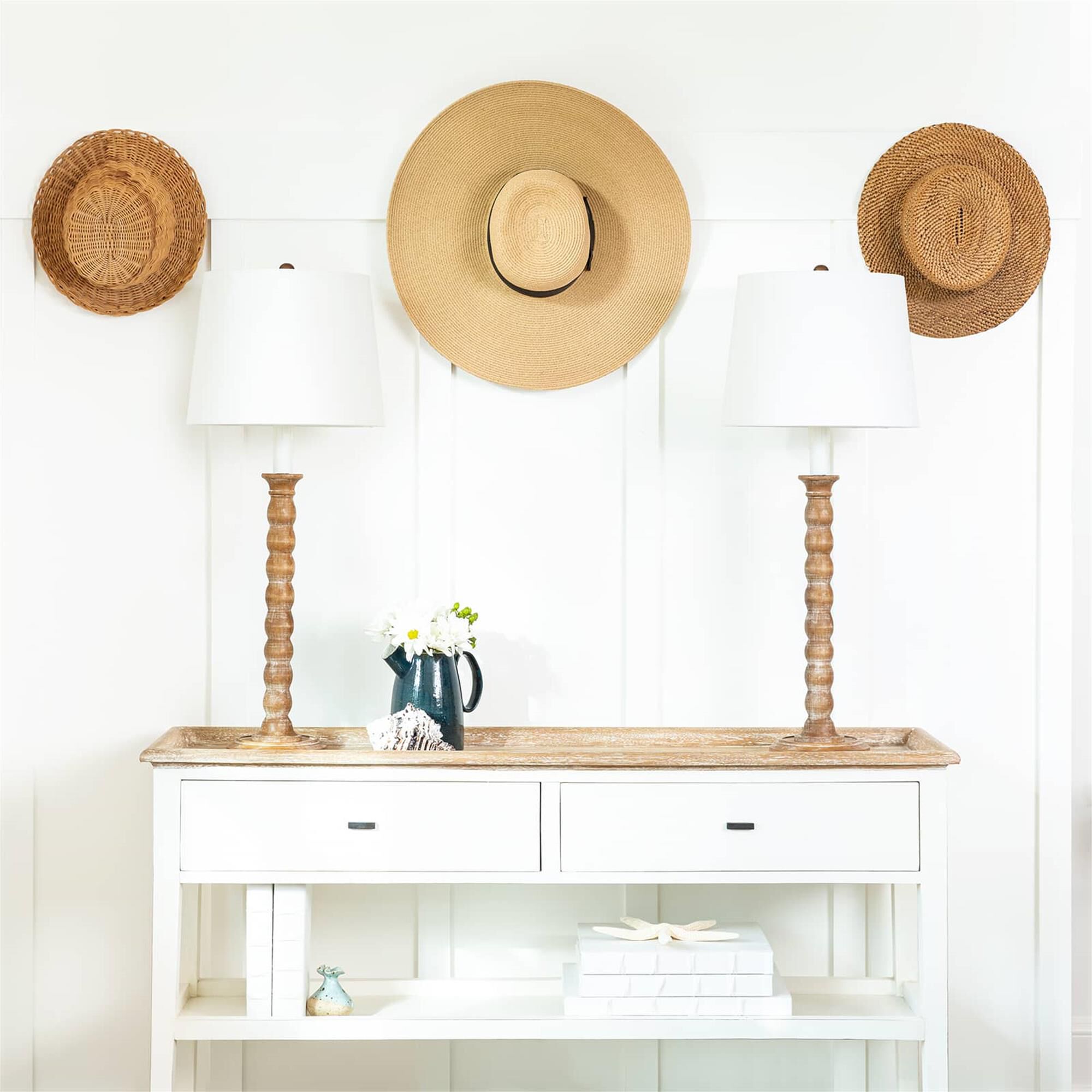 Shown in Natural finish and Linen shade