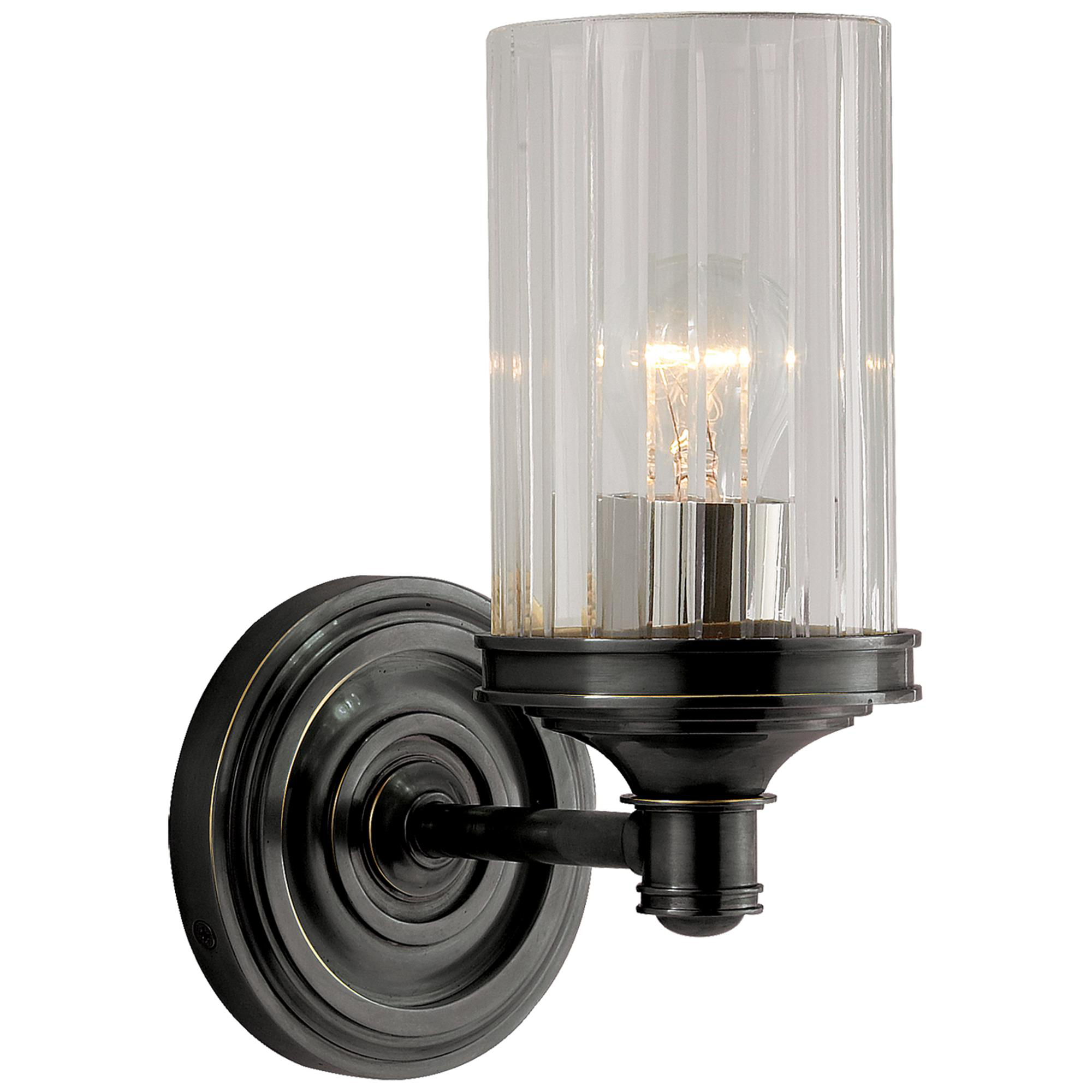 Shown in Bronze finish and Crystal glass