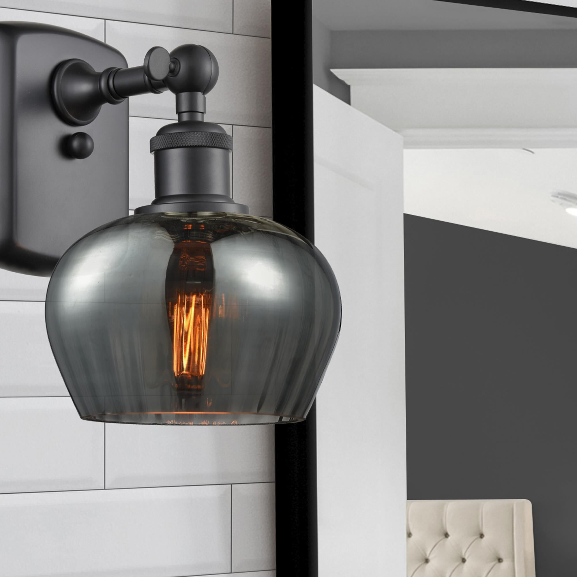 Shown in Matte Black finish and Smoked glass