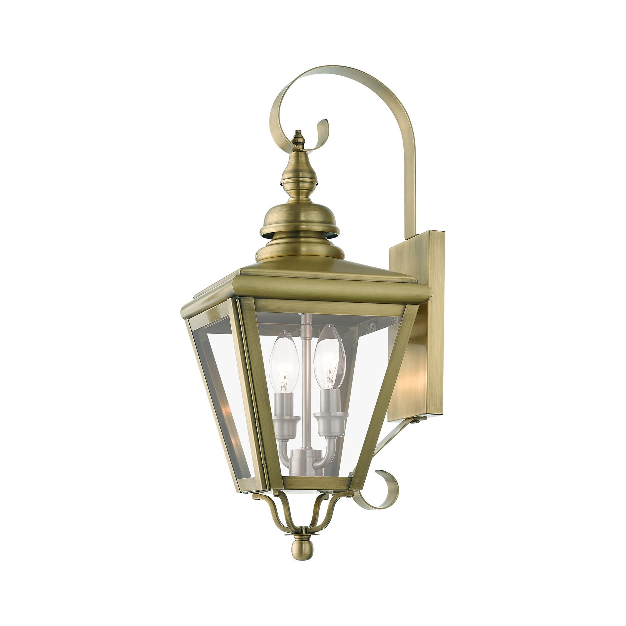 Shown in Antique Brass with Brushed Nickel Cluster finish and Clear  glass