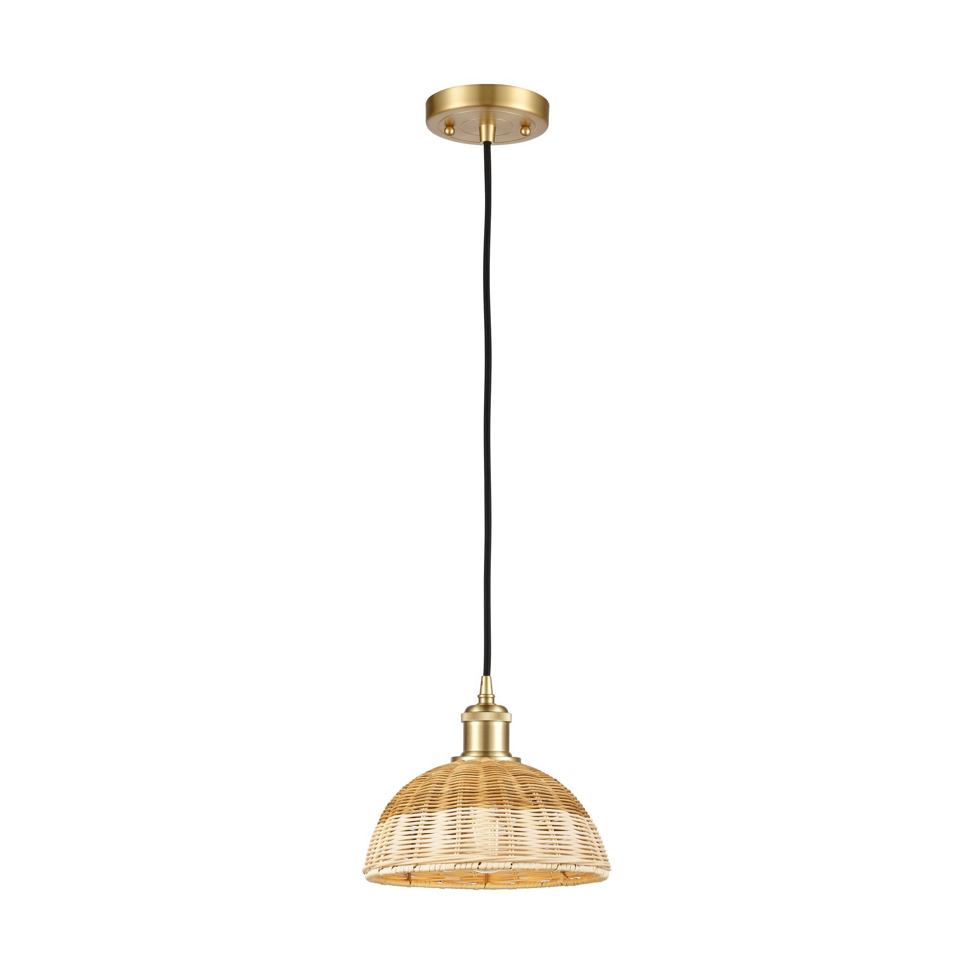 Shown in Satin Gold finish and Natural shade