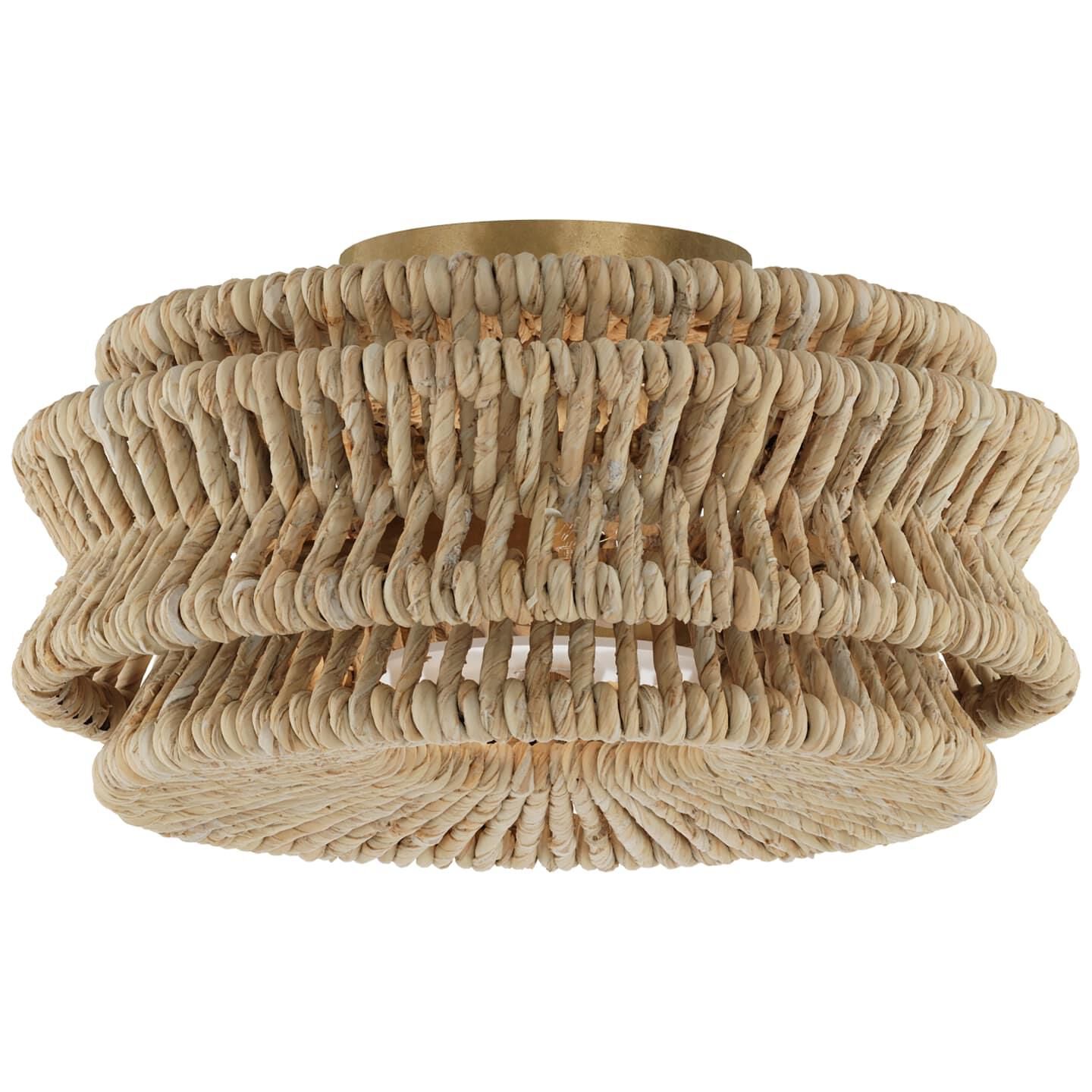 Shown in Antique-Burnished Brass and Natural Abaca finish