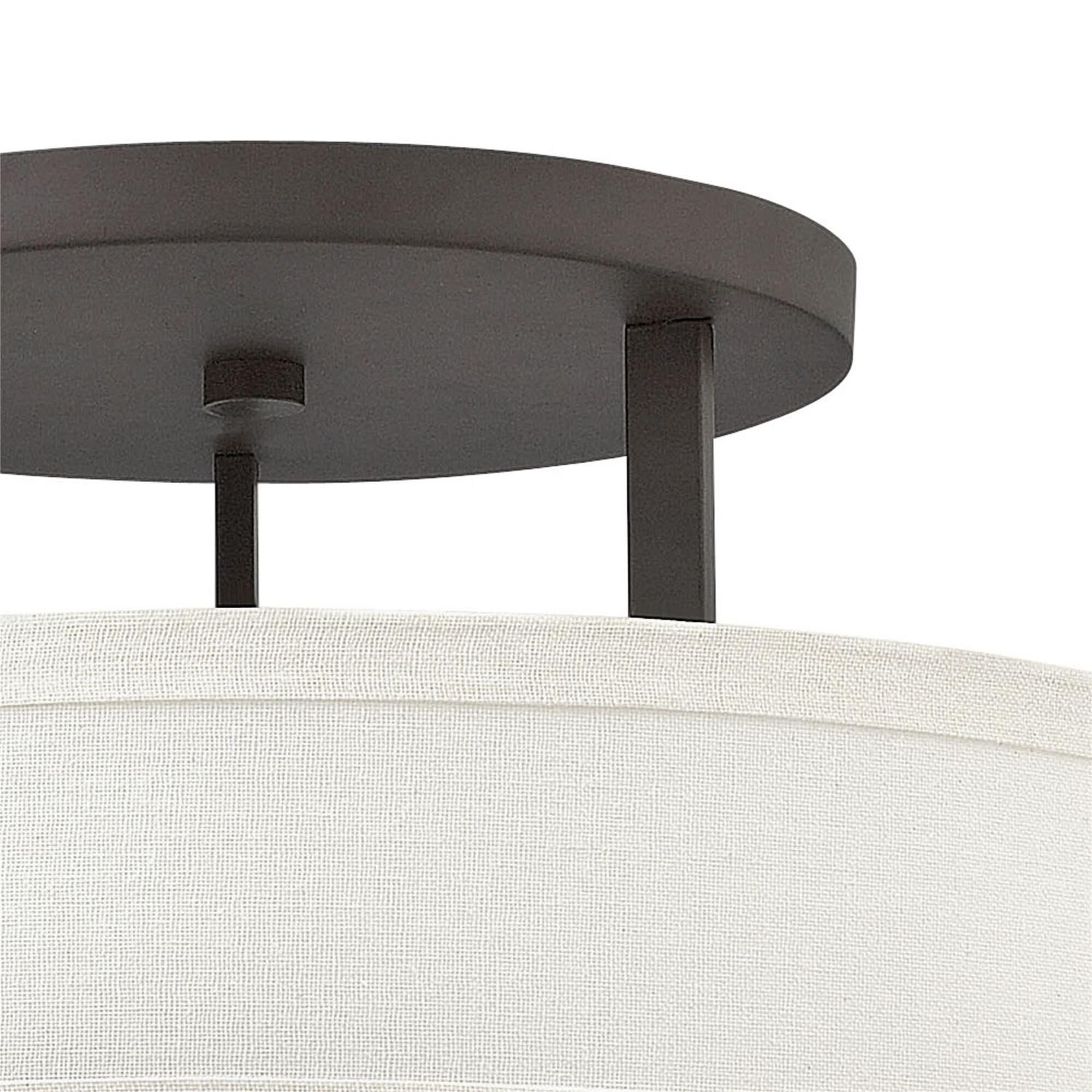 Shown in Buckeye Bronze finish and Off-White Linen Hardback shade
