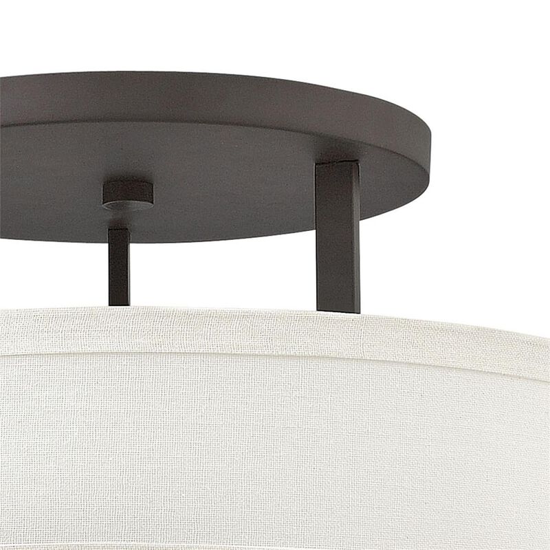Hampton 20 Inch 3 Light Semi Flush Mount by Hinkley