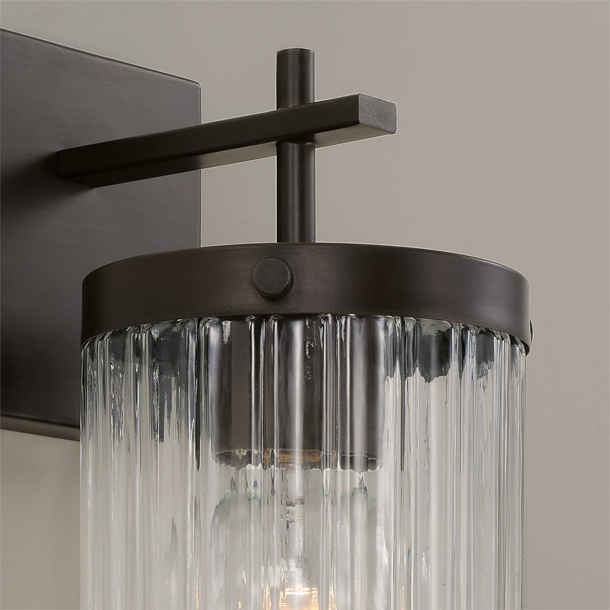 Shown in Oil Rubbed Bronze finish and Beveled Fluted glass