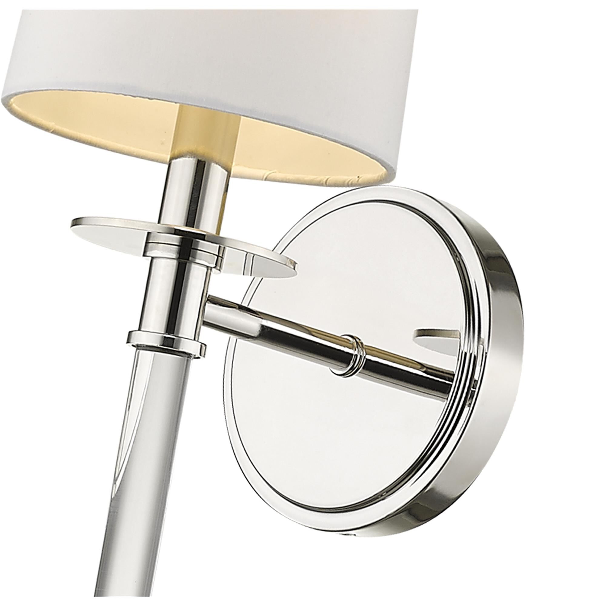 Shown in Polished Nickel finish and Fabric glass and Fabric shade