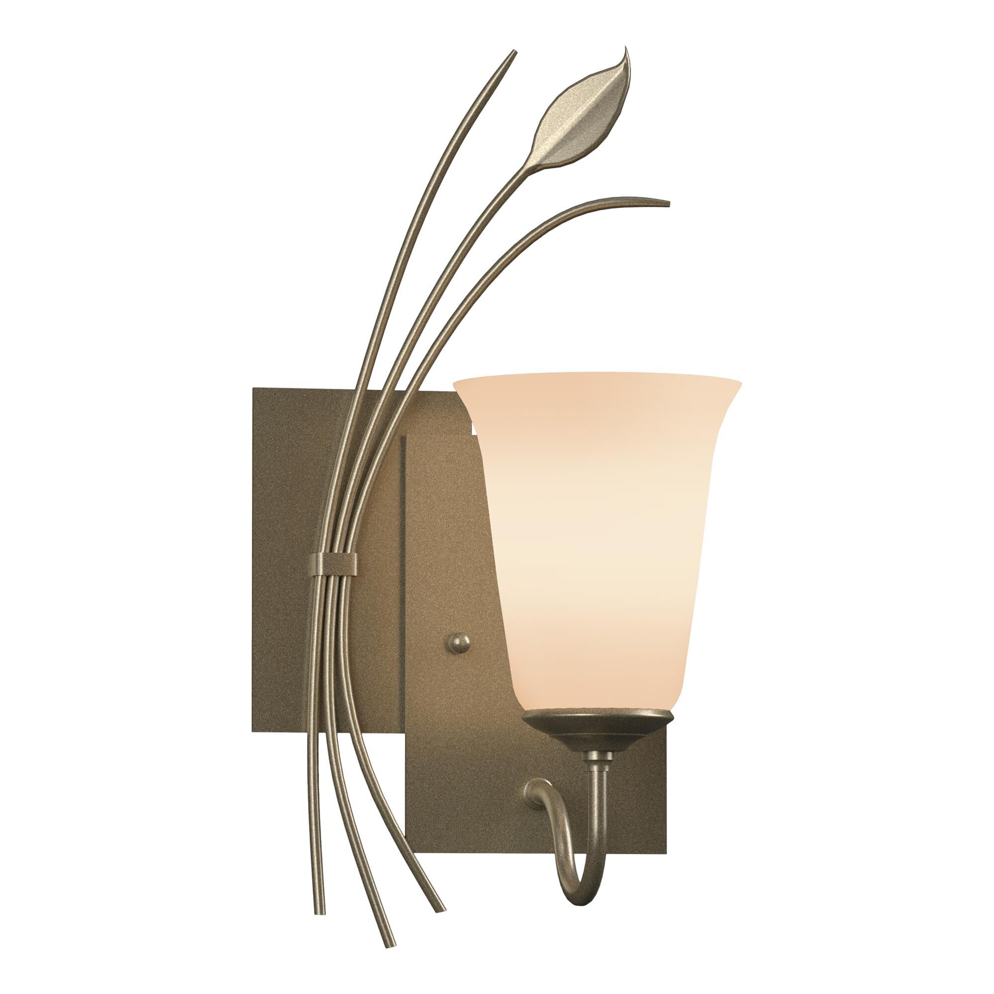 Shown in Soft Gold finish and Opal  glass and Orientation: Left accent