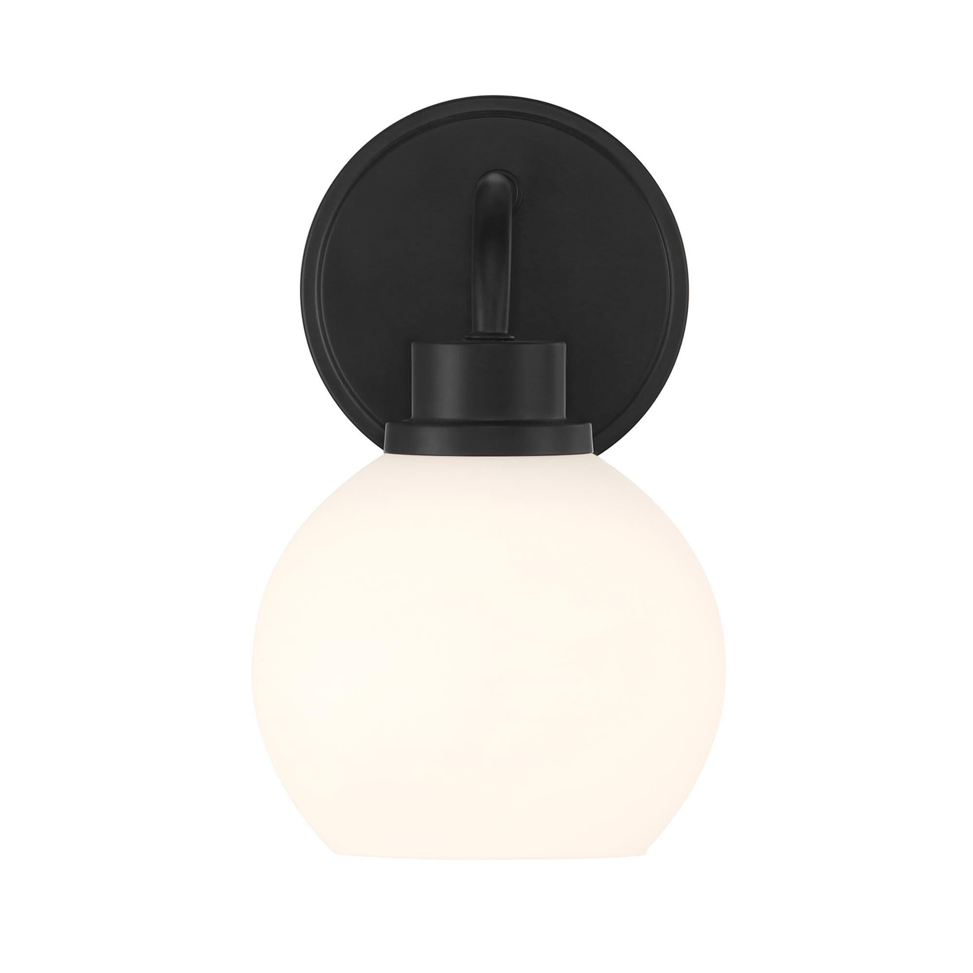 Shown in Matte Black finish and White Opal glass