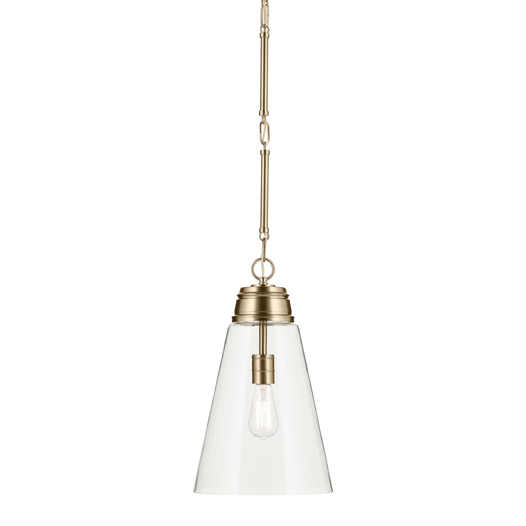 Shown in Champagne Bronze finish and Clear glass
