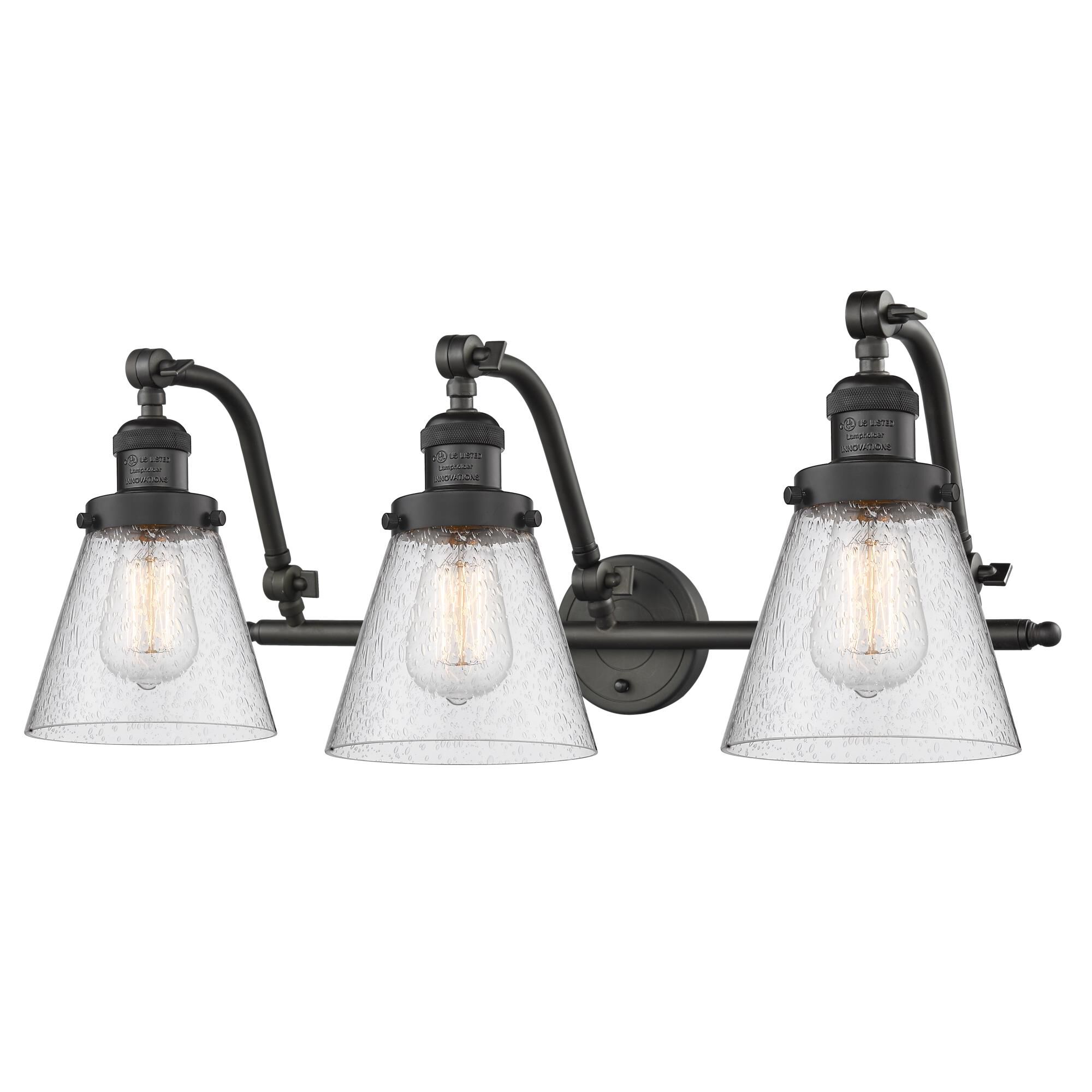 Shown in Oil Rubbed Bronze finish and Seedy glass